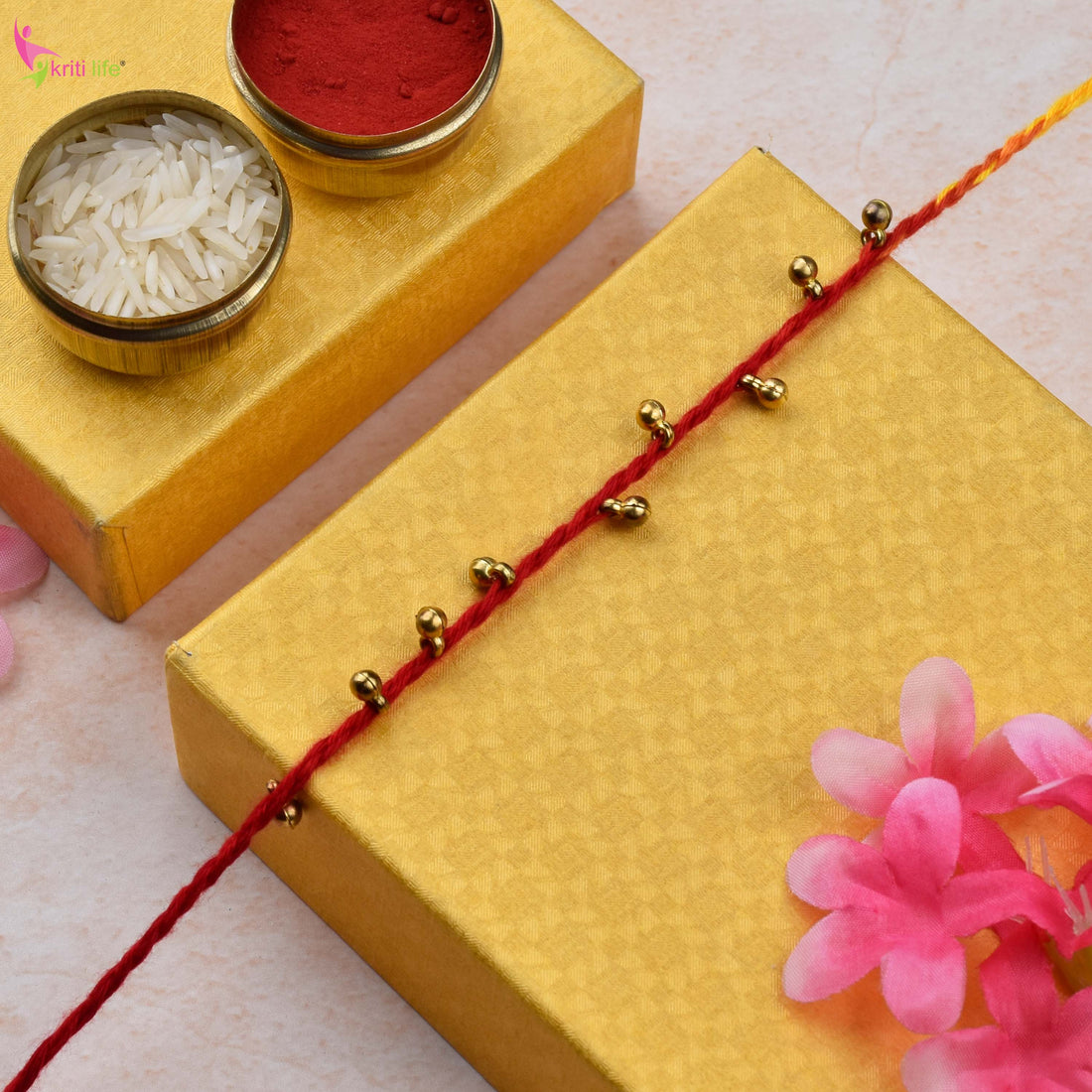 Handmade Ghungroo Mouli Rakhi Set of 2