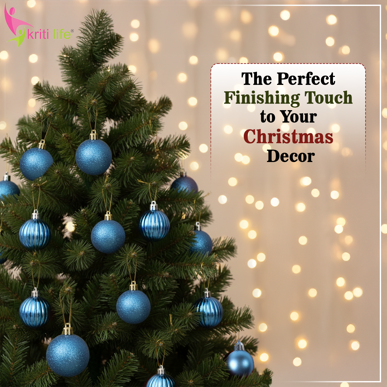 Blue Glossy & Glitter Christmas Tree Hanging Balls – Set of 24 | Festive Ornaments