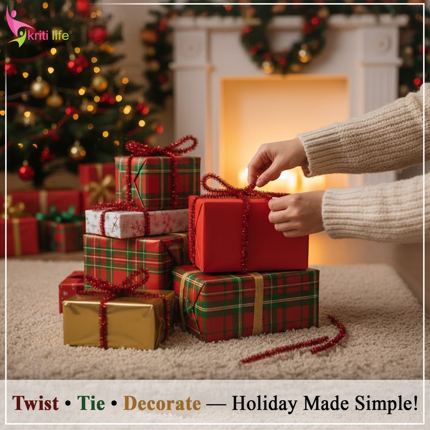 Red Tinsel Stems – 4 Inch Craft Sticks (Pack of 24)