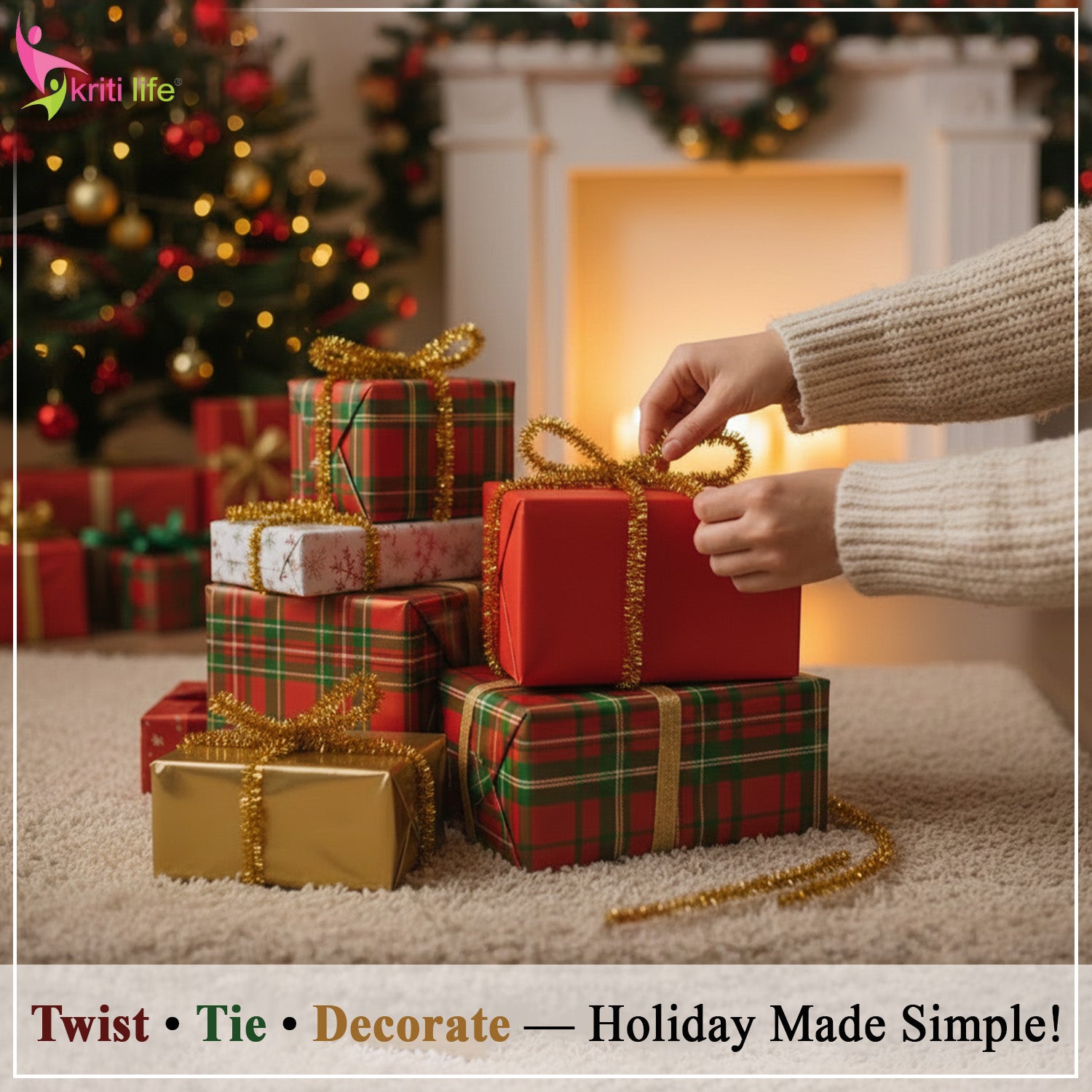 Golden Tinsel Stems – 4 Inch Craft Sticks (Pack of 24)