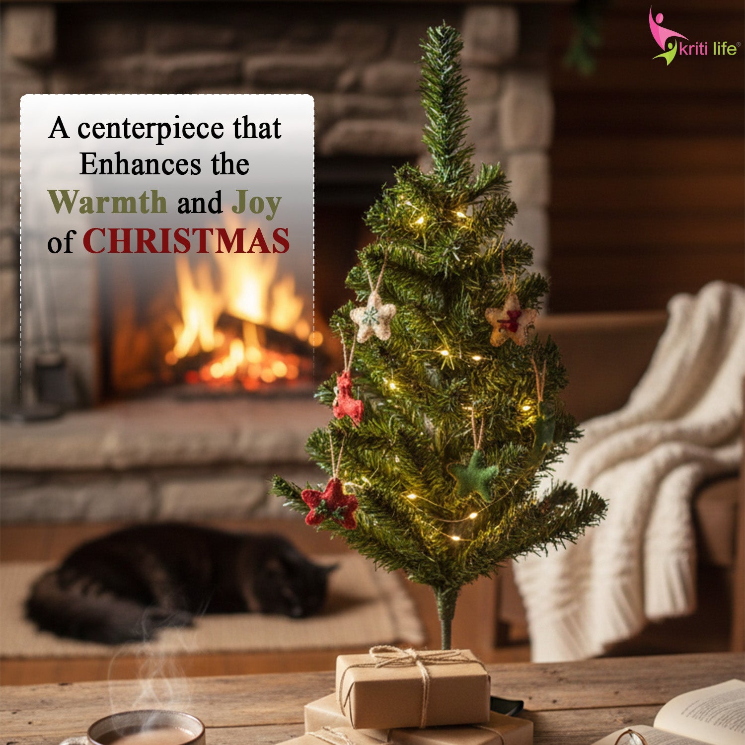 Artificial Christmas Tree with Stand - 2 Feet | Compact Festive Decor