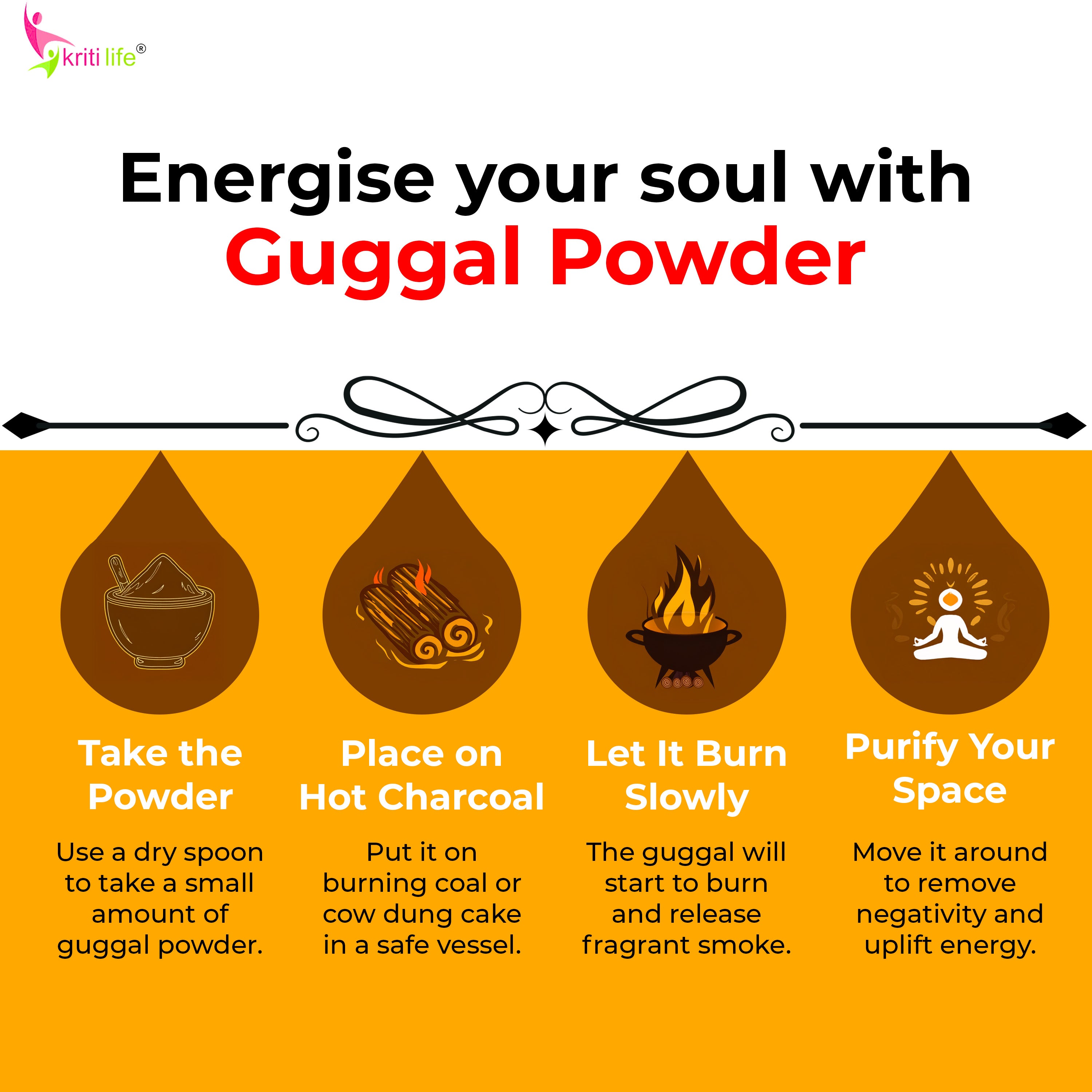 Pure Guggul Powder 50gm - 100% Pure &amp; Natural for Puja, Yajna &amp; Homam