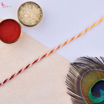 Pearl Beads Mouli Rakhi Set of 2