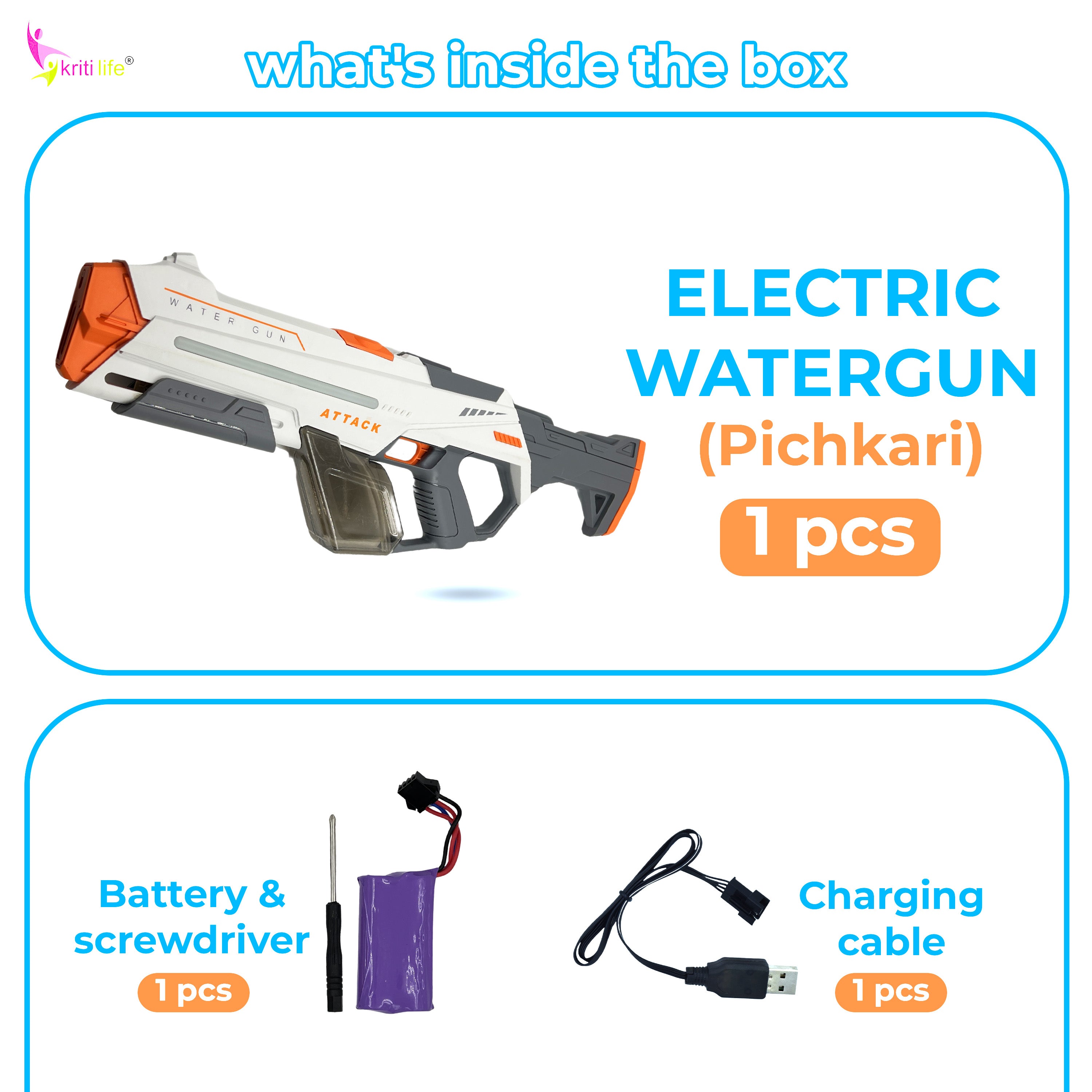 Electric Water Gun 270ML Water Tank and 40FT Range