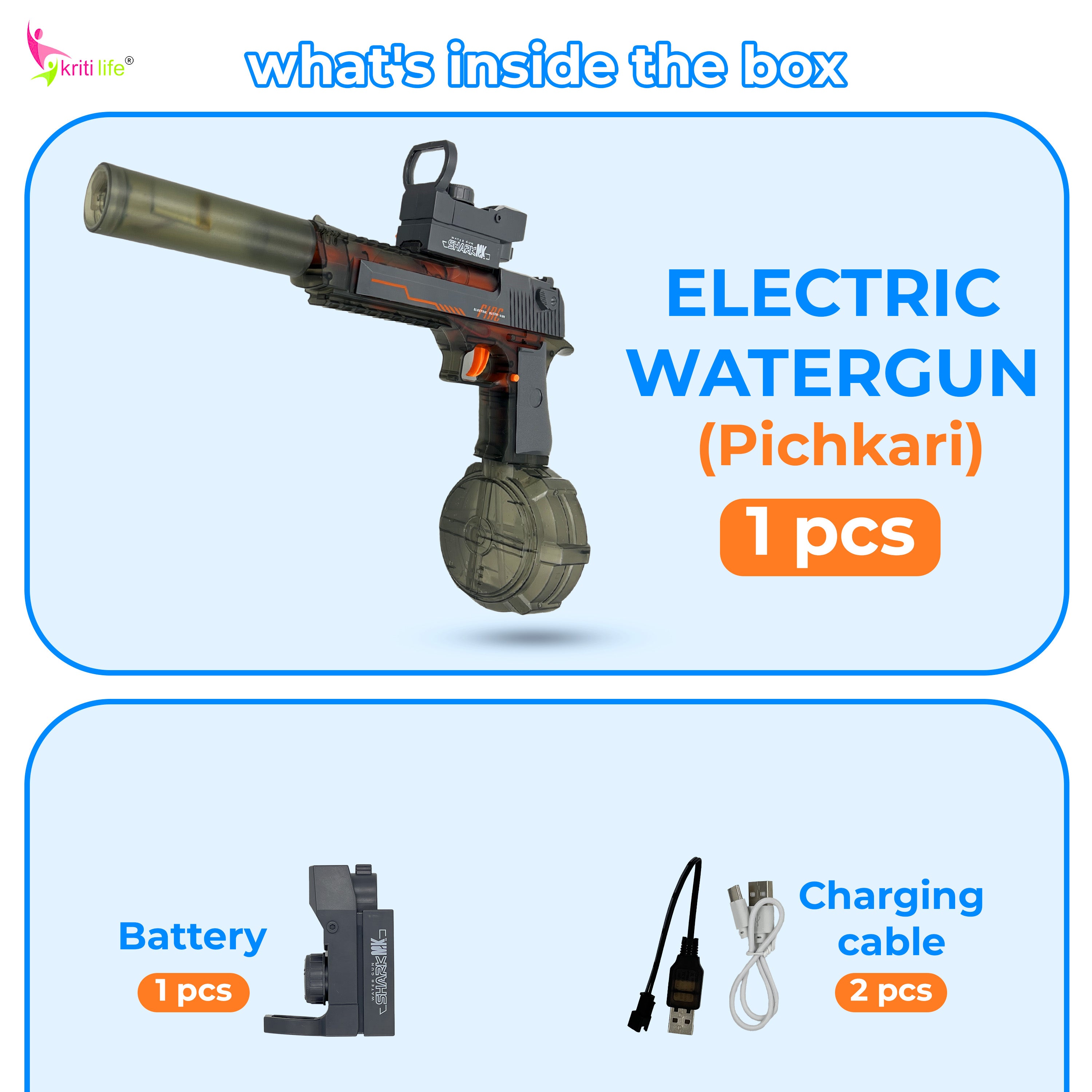 Electric Water Gun 200ML Water Tank and 30FT Range