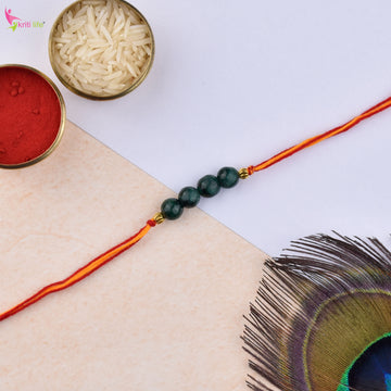 Malachite Gemstone Rakhi | Handmade Natural Stone Rakhi