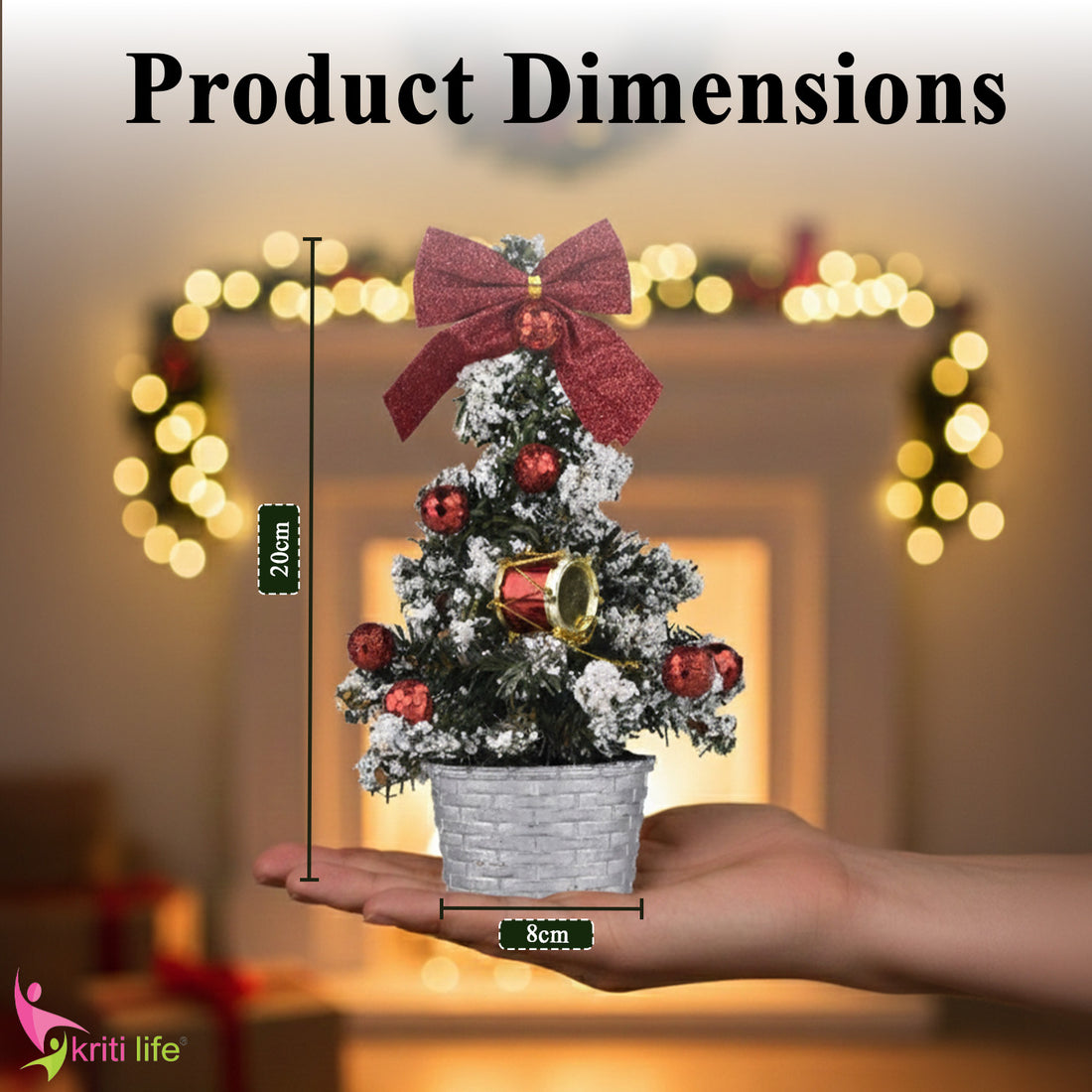 Mini Snowy Christmas Tree with Pot – 20 cm | Ready-to-Display Festive Decor