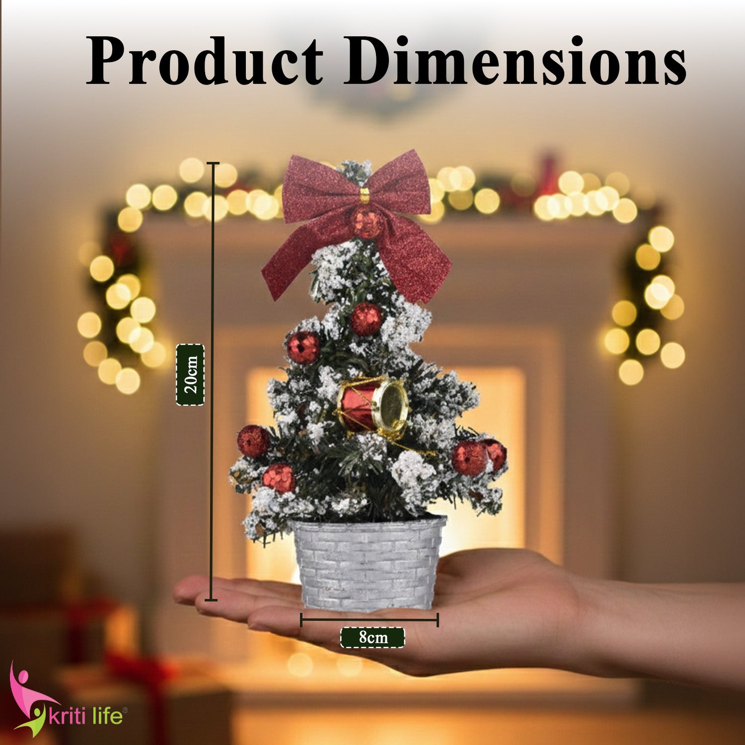Mini Snowy Christmas Tree with Pot – 20 cm | Ready-to-Display Festive Decor