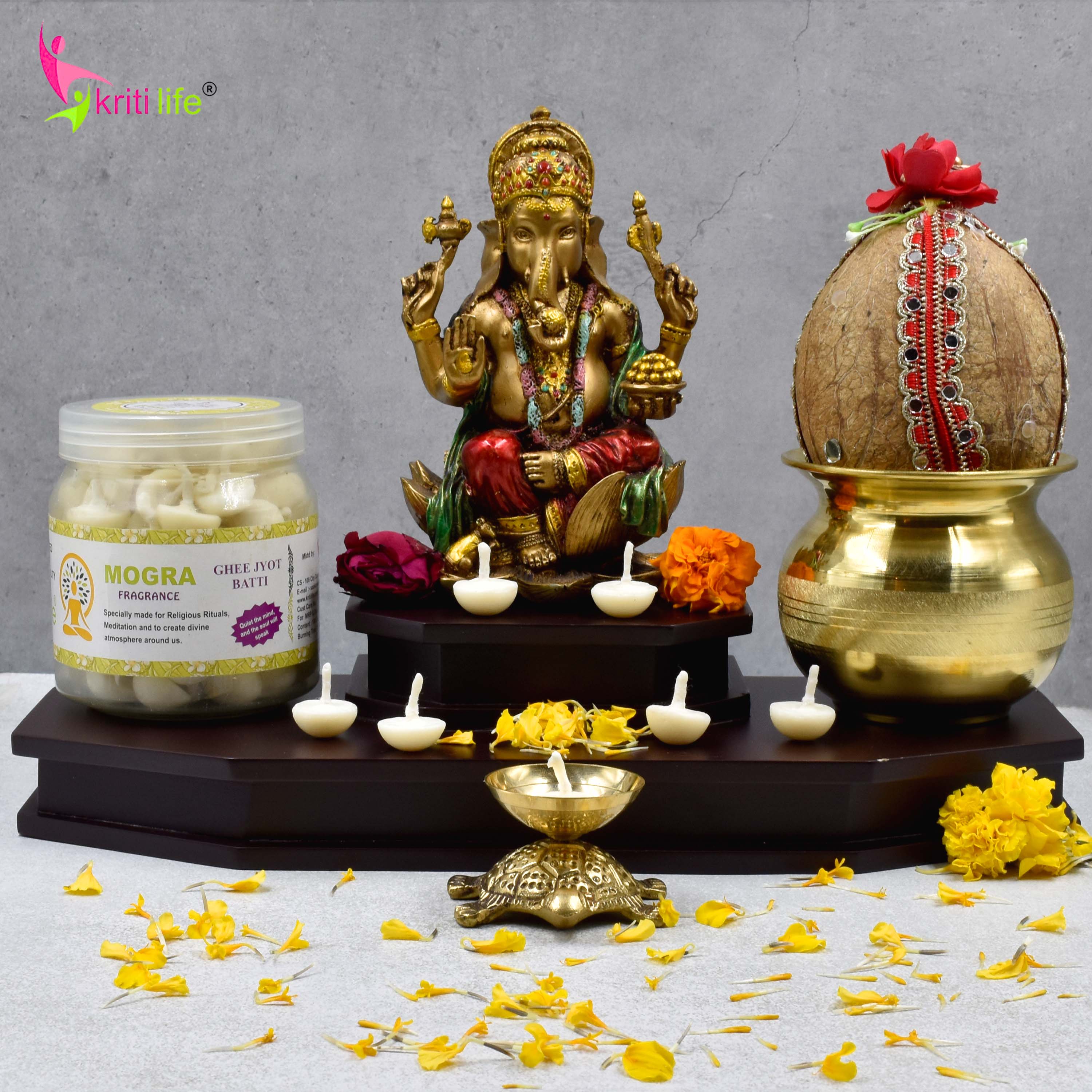 Kriti Life Scented Ghee Jyot Batti - Mogra 100 Pcs for Puja Rituals
