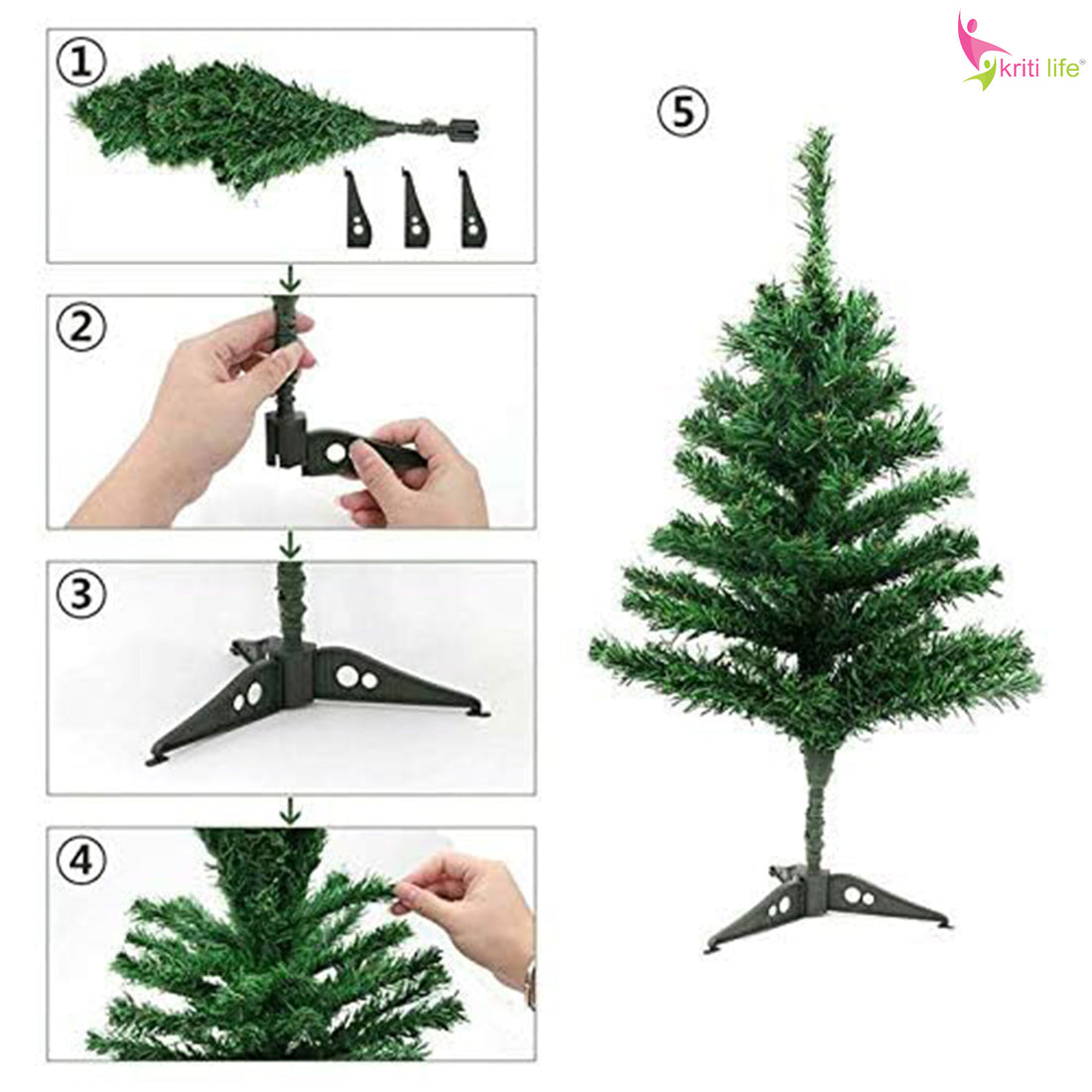 Artificial Christmas Tree with Stand - 2 Feet | Compact Festive Decor
