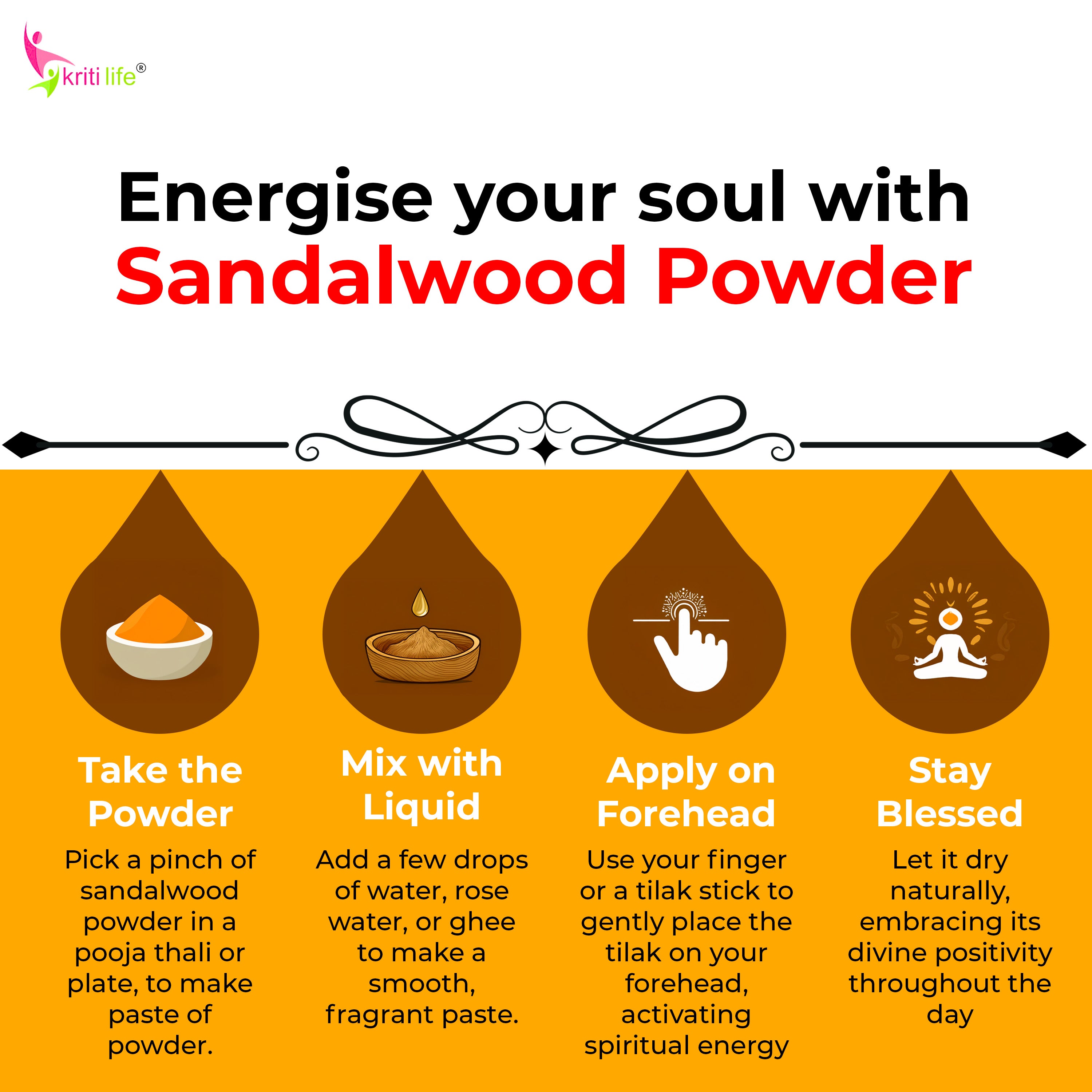 Organic Sandalwood/Chandan Powder 200gm for Puja  - 100% Pure &amp; Natural Fragrance