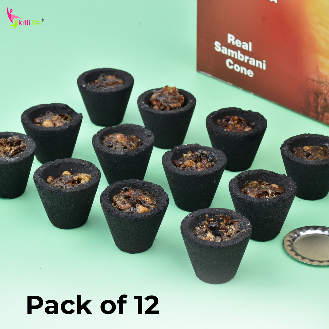 Shop Real Sambrani Cones – Natural Incense for Puja &amp; Meditation Pack Of Contains 12pcs