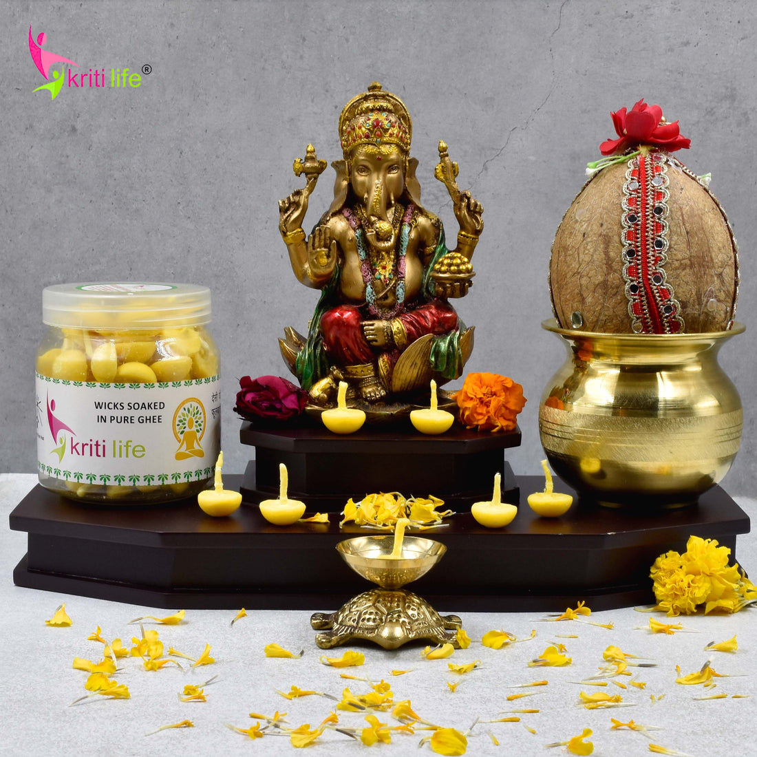 Kriti Life Ghee Jyot Batti 100 Pcs Pure &amp; Long-Lasting for Puja