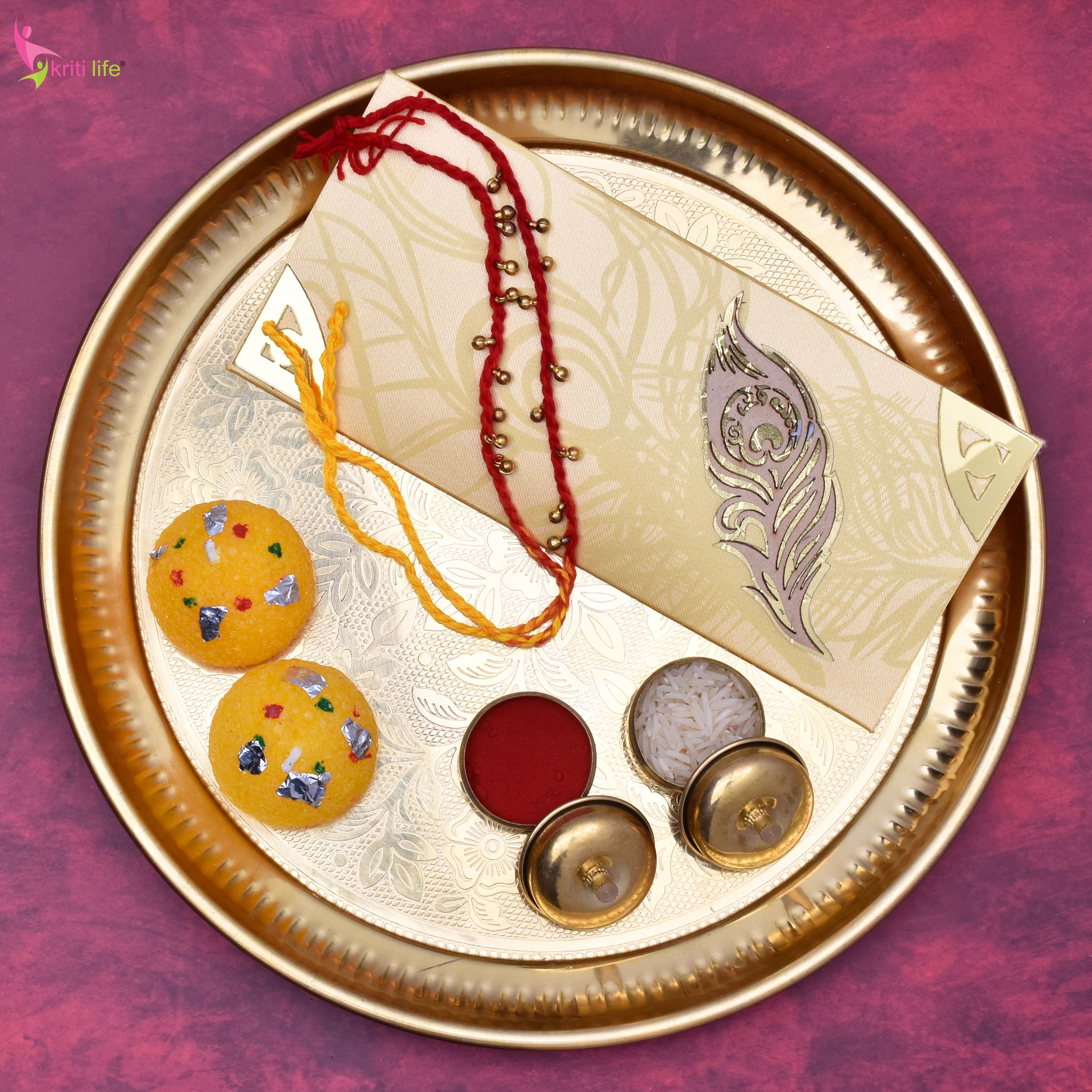 Handmade Ghungroo Mouli Rakhi Set of 2