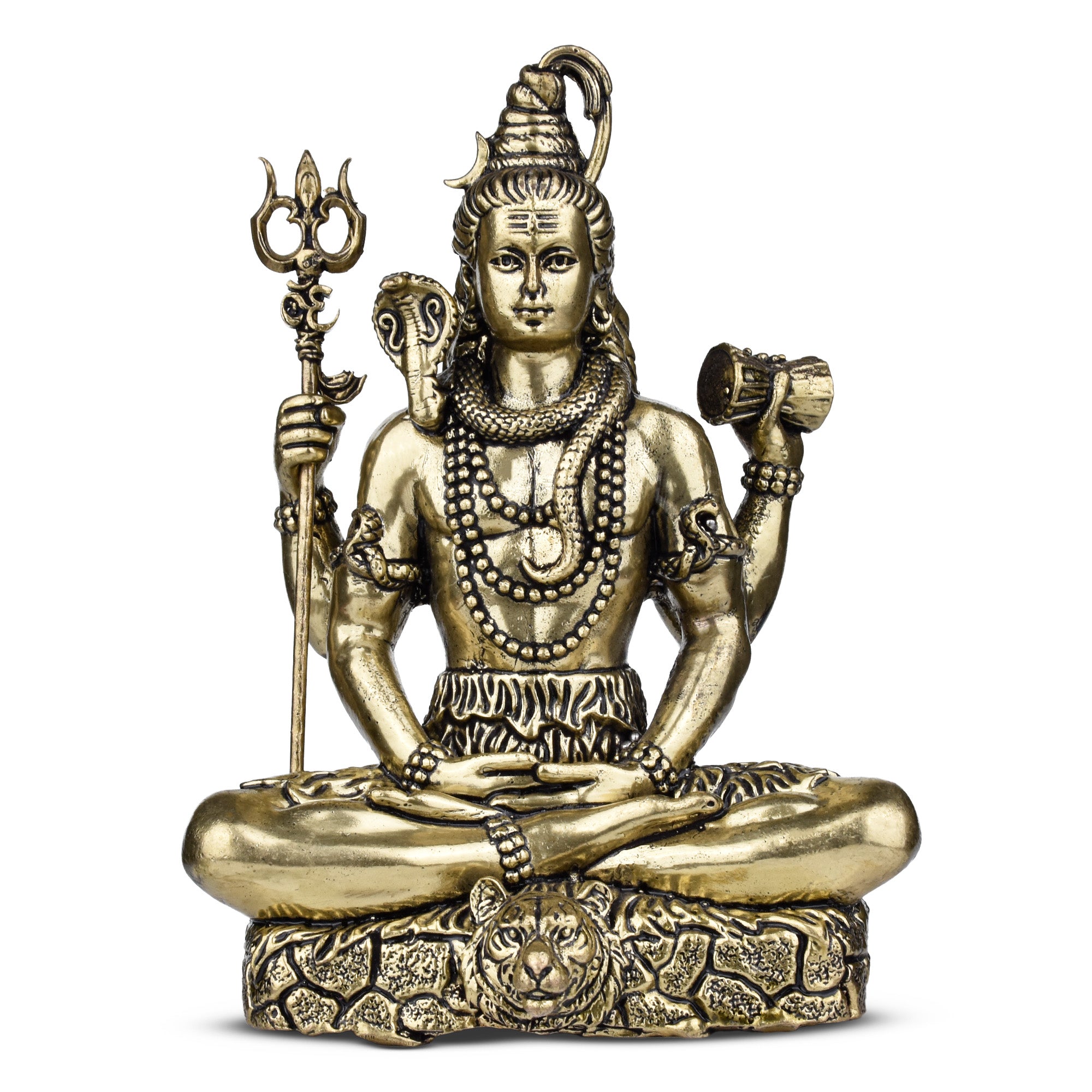 Brass Lord Shiva Idol – Handcrafted Antique Finish Statue 6 inches for Home Temple & Decor