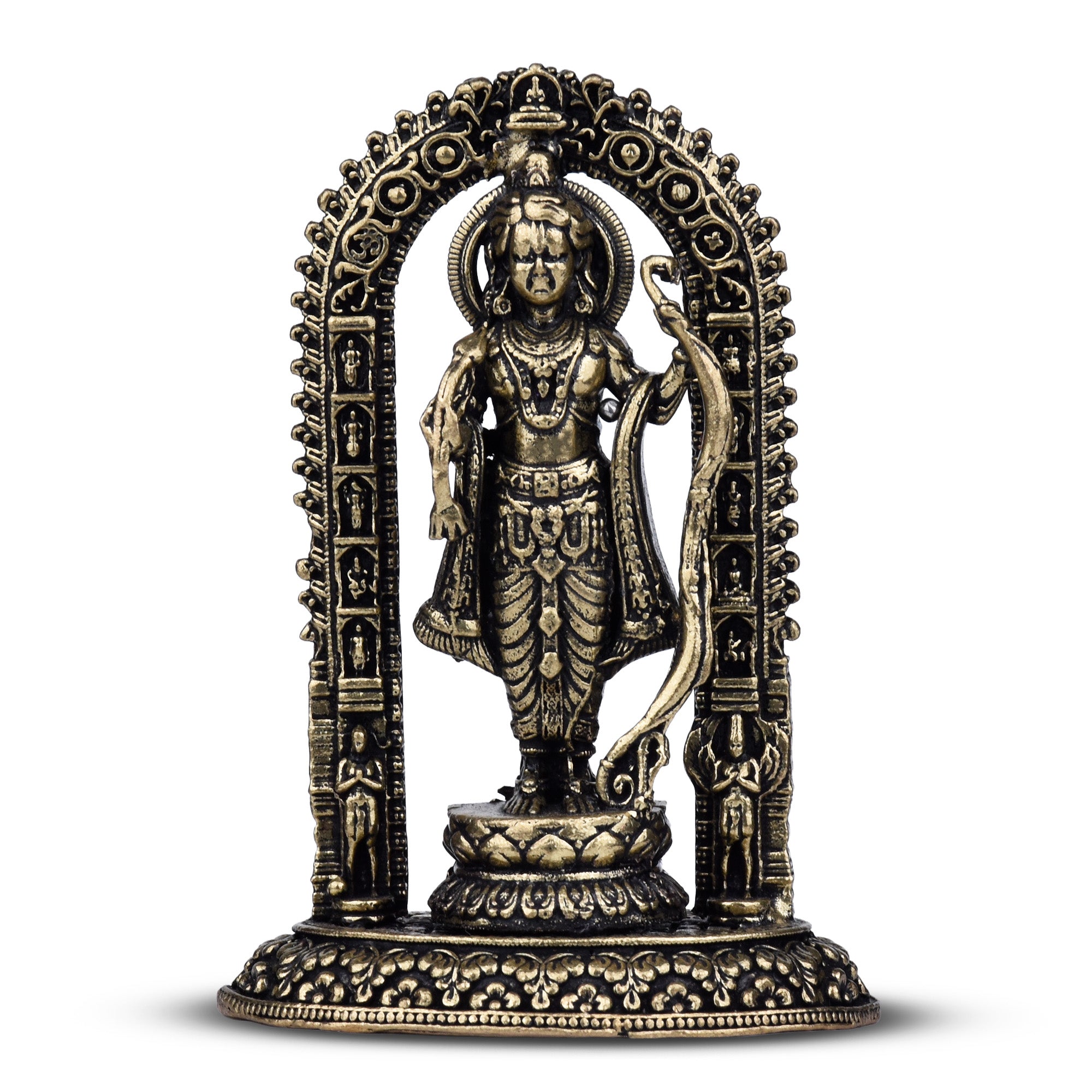 Brass Ram Lalla Idol – Childhood Form of Lord Ram | 3 inches - Small size | Antique Finish Murti for Pooja & Home Temple