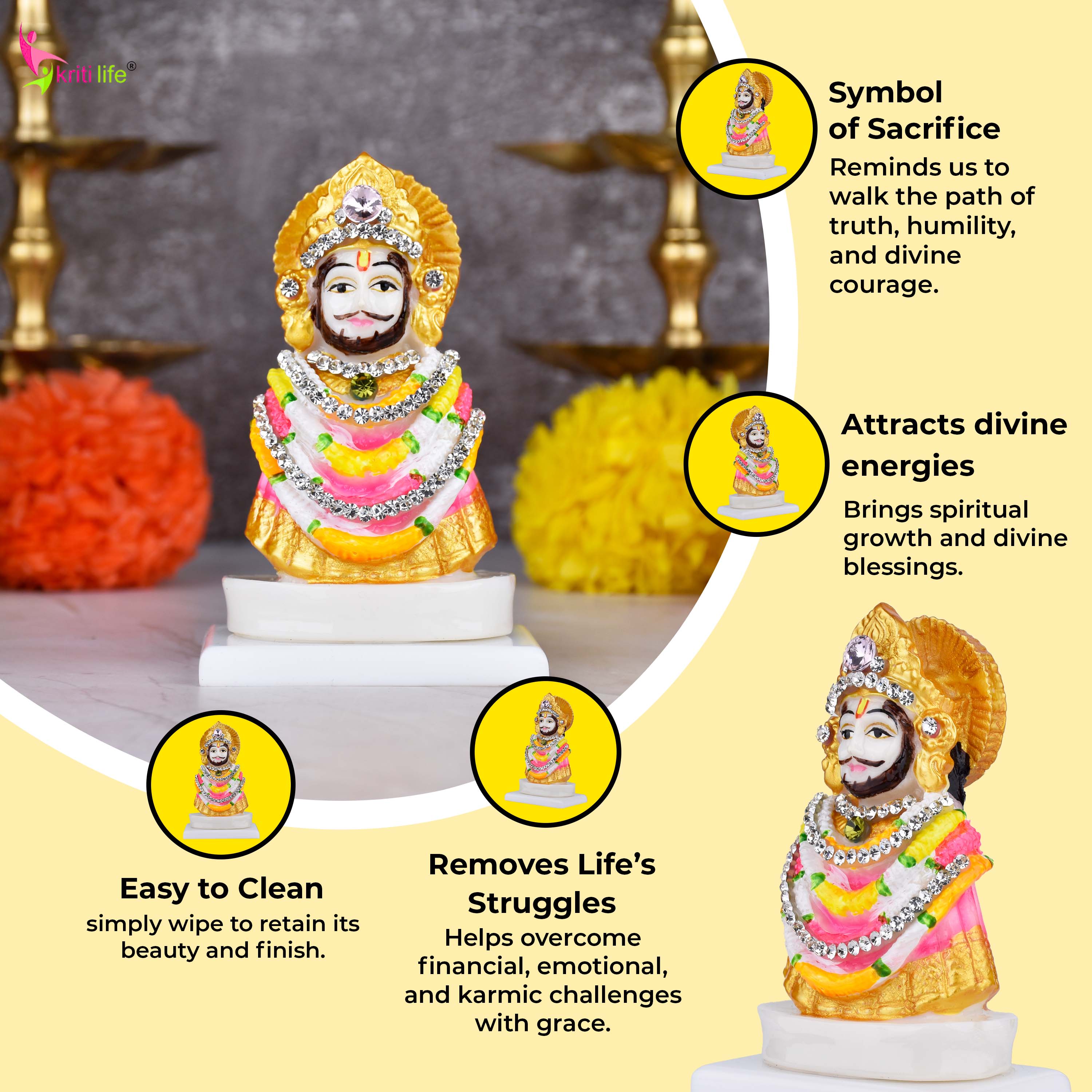 Khatu Shyam ji Idol- 4 Inch