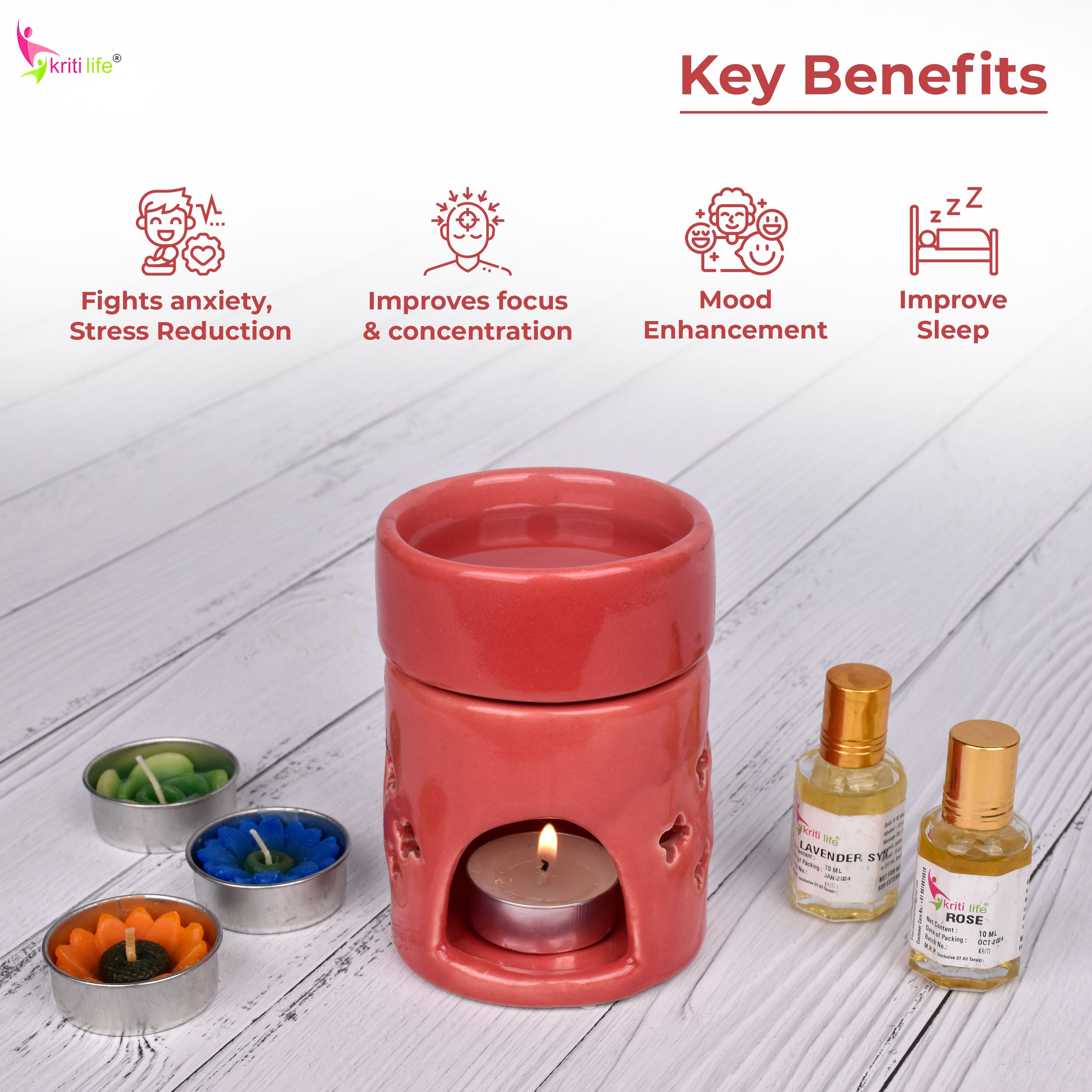 Ceramic Aroma Oil Diffuser Burner – Multipurpose Fragrance Lamp with Tealight Holder for Aromatherapy, Meditation, Spa, and Healing – 4 Inches