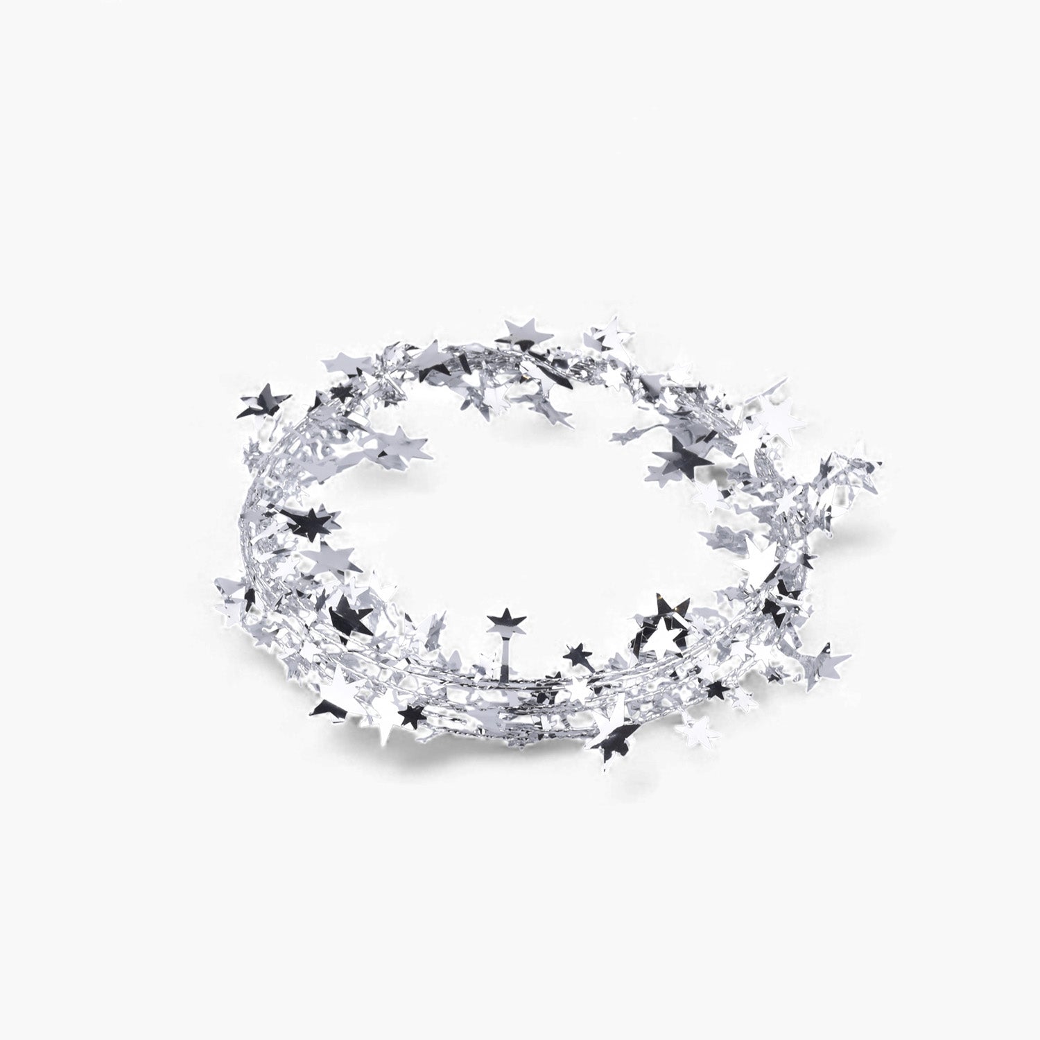 Metallic Star Garland for Christmas Tree & Home Décor – Red / Silver