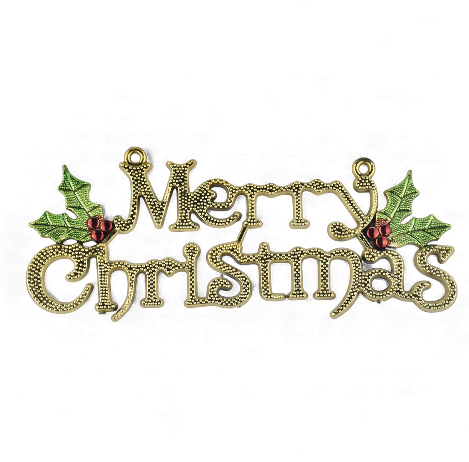 Merry Christmas Hanging Decor – Golden & Festive Wall/Tree Decoration