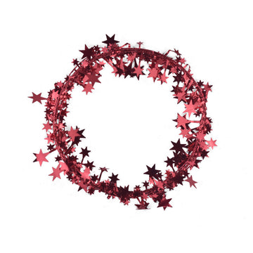 Metallic Star Garland for Christmas Tree & Home Décor – Red / Silver