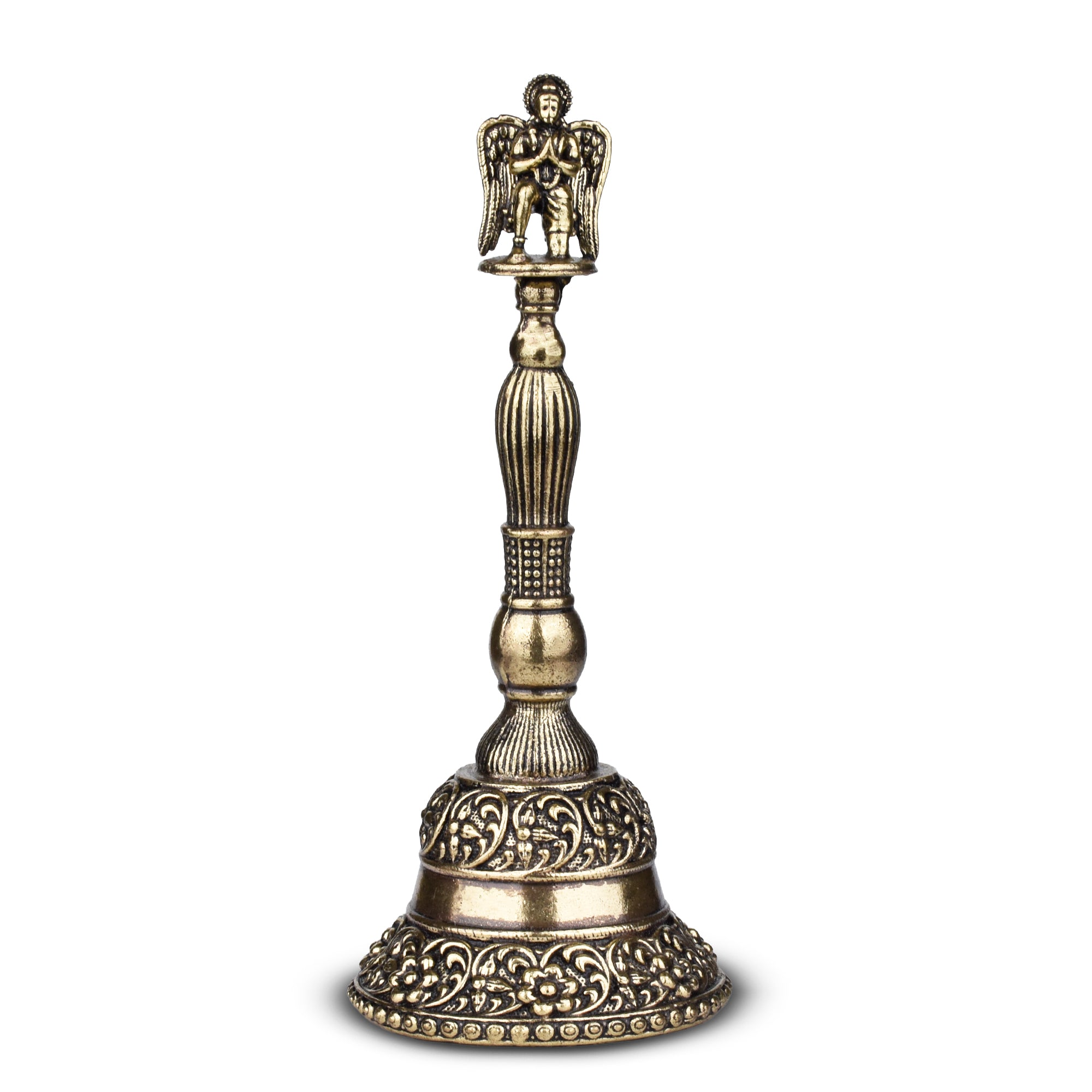 Handcrafted Brass Pooja Bell with Lord Garuda Handle | 5 inches | Traditional Temple Ghanti