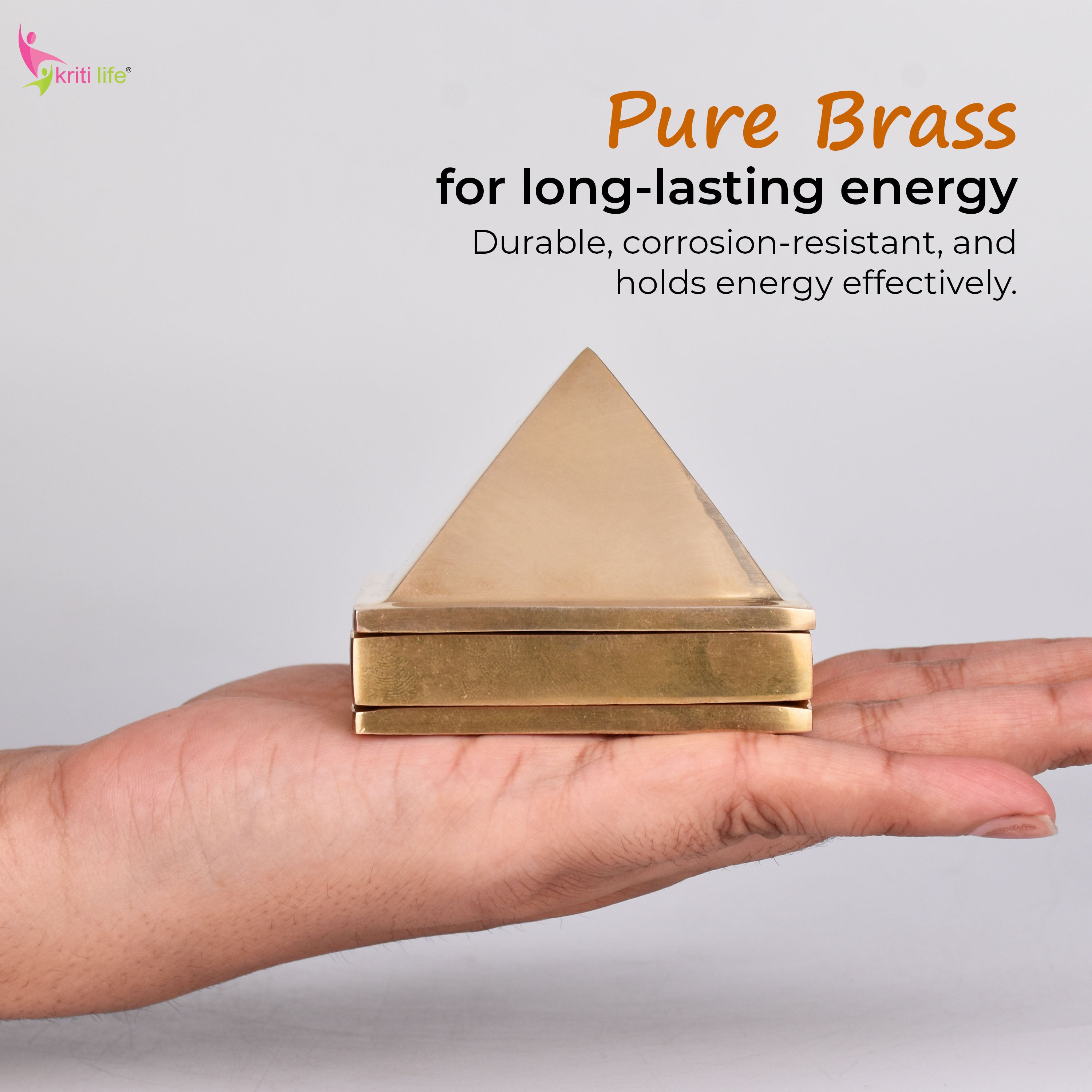 Brass Pyramid – 2.5 inches | Vastu Dosh Nivaran & Energy Balancer for Home & Office