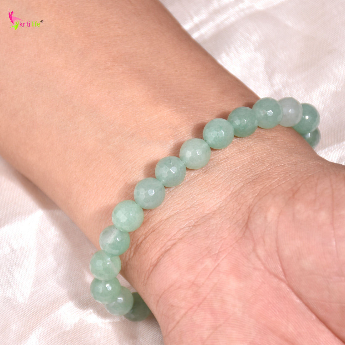 Natural Green Aventurine Crystal Bracelet for Money Luck, Positivity & Emotional Healing