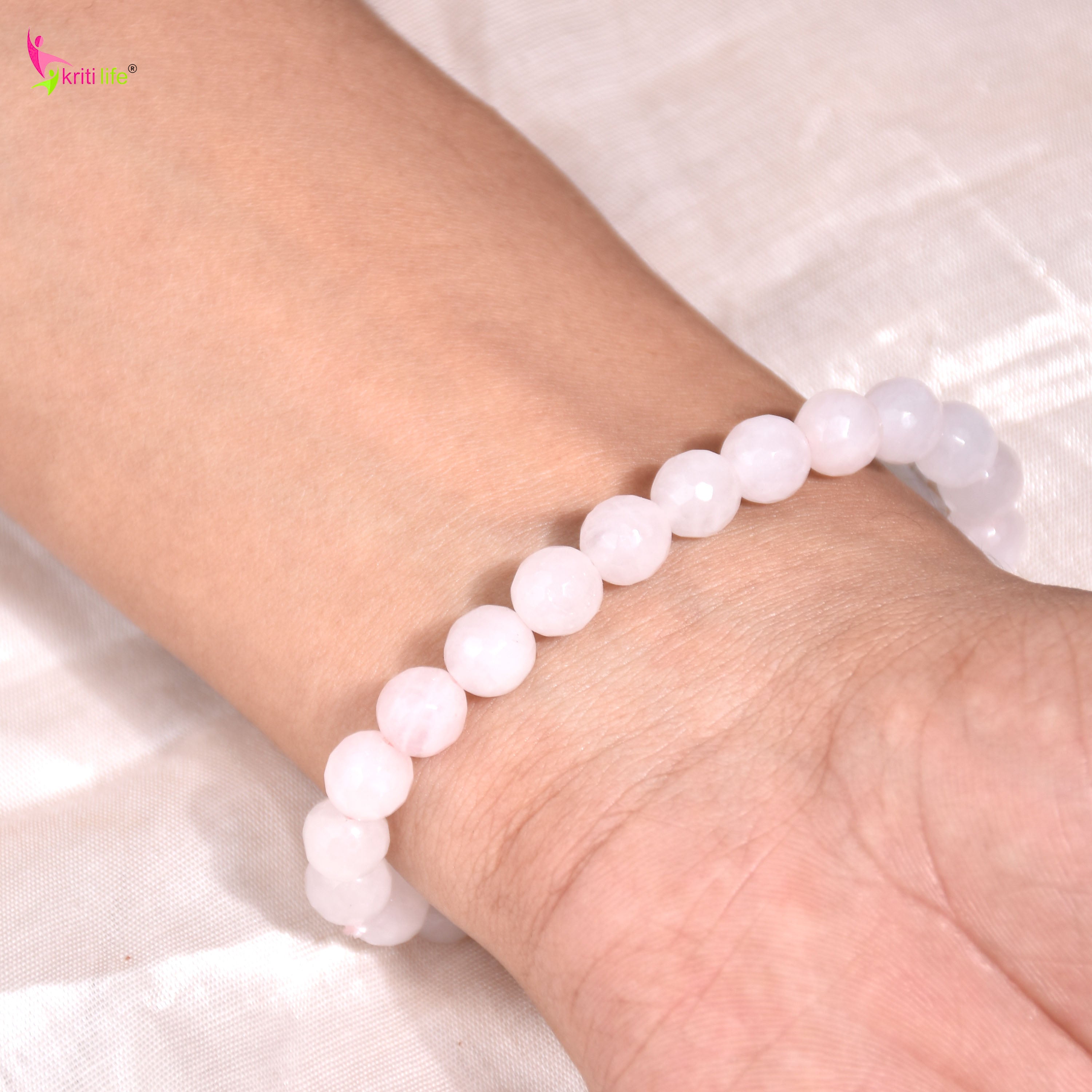 Natural Rose Quartz Crystal Stone Bracelet – Love, Healing & Harmony- 8mm