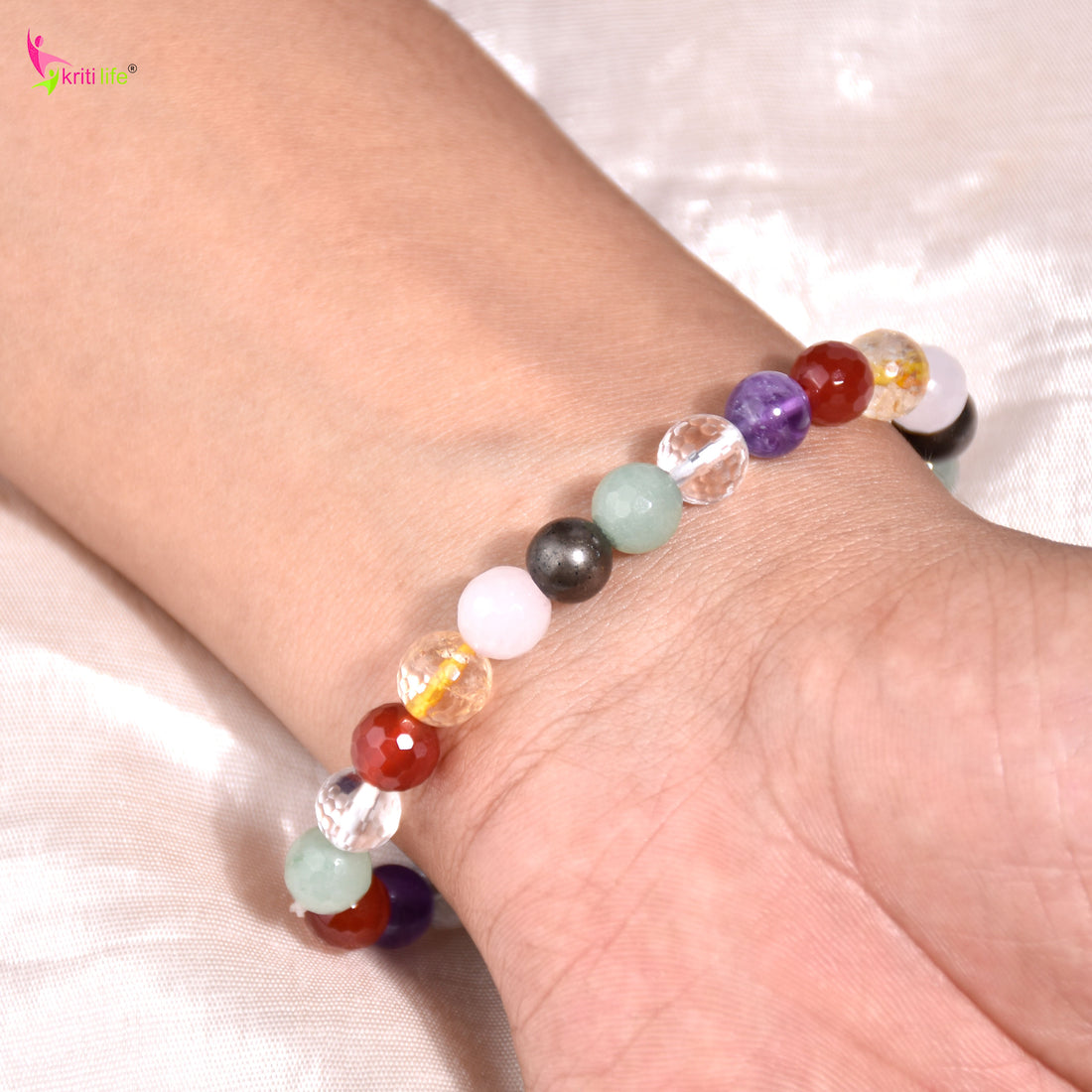 Natural 7 Chakra Healing Stone Crystal Bracelet |  attract positive energy