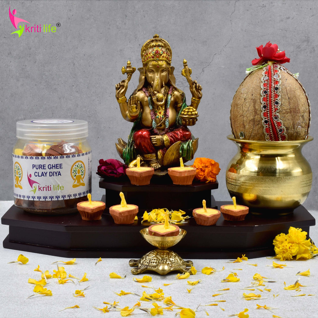Kriti Life Ghee Jyot Clay Diyas 21 Pcs Ideal for Puja &amp; Festivals