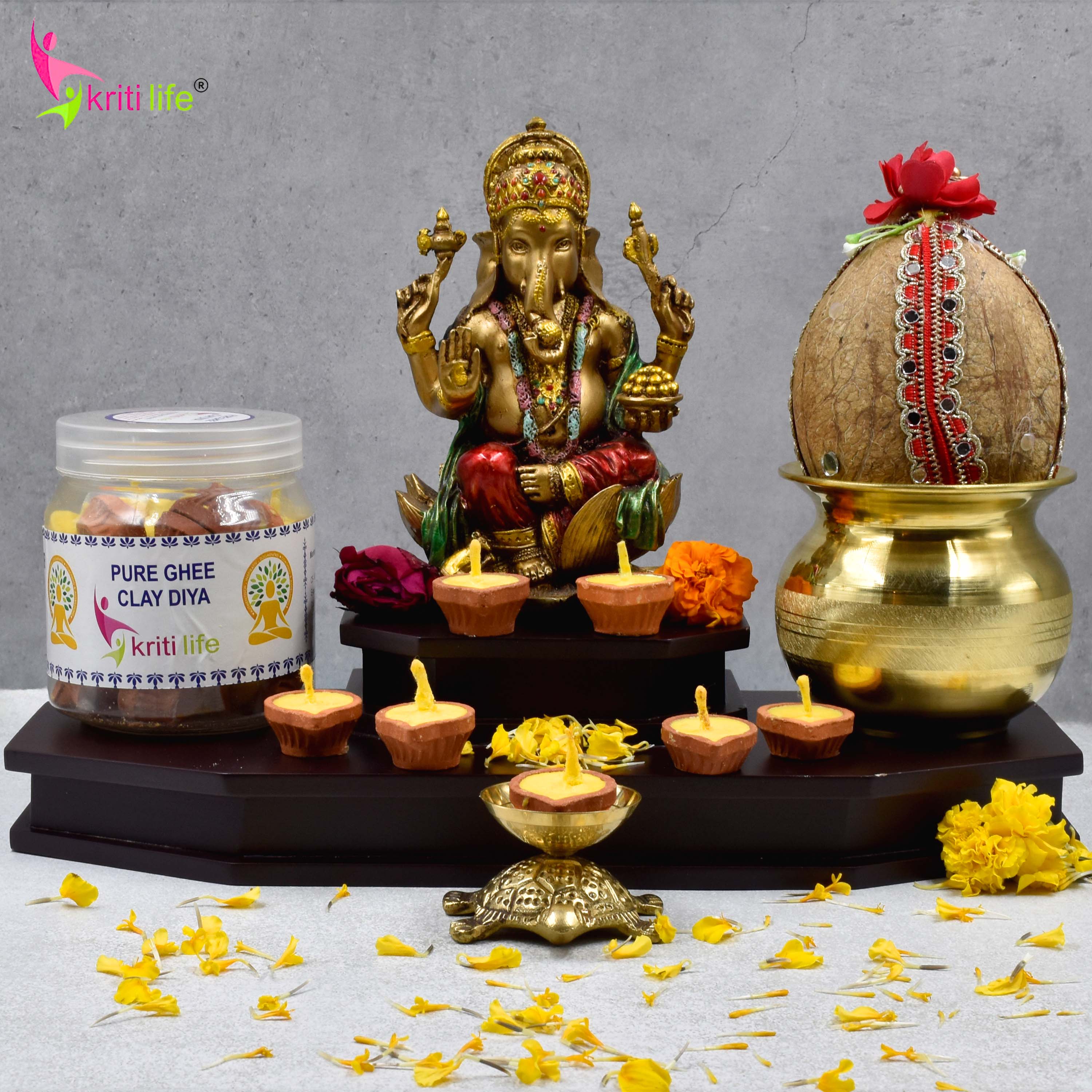 Kriti Life Ghee Jyot Clay Diyas 21 Pcs Ideal for Puja &amp; Festivals