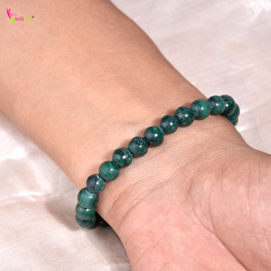 Natural Malachite Crystal Healing Bracelet – Boost Confidence & Balance-8mm