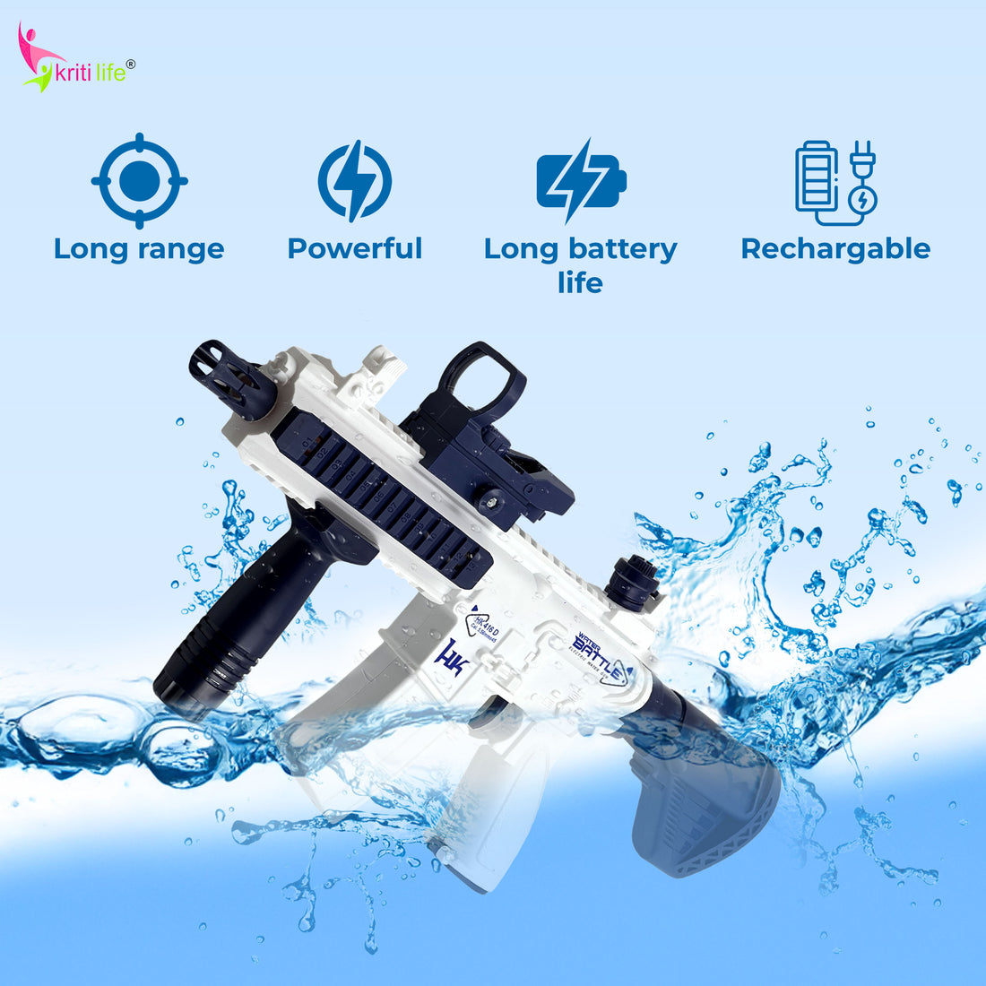 Electric Water Gun 250ML Water Tank and 40FT Range