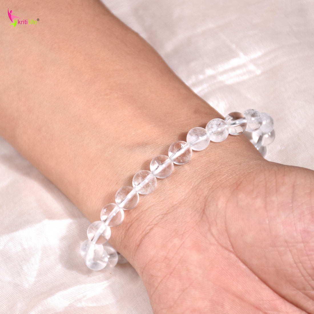 Natural Clear Quartz crystal Bracelet 6mm – Natural Crystal for Clarity & Focus