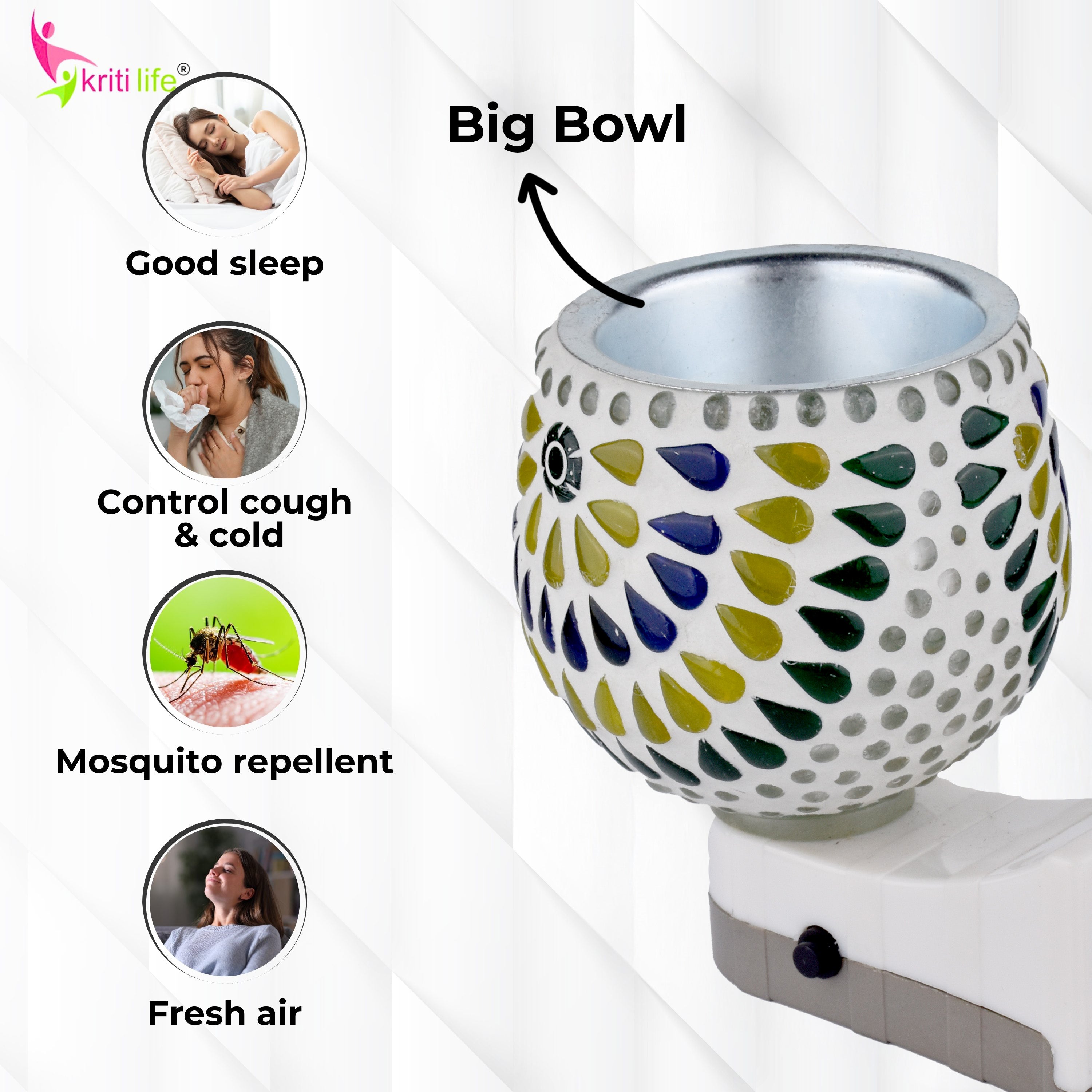 Electric Kapoor Dani | Plug-in Aroma Diffuser & Camphor Burner | 4 inches