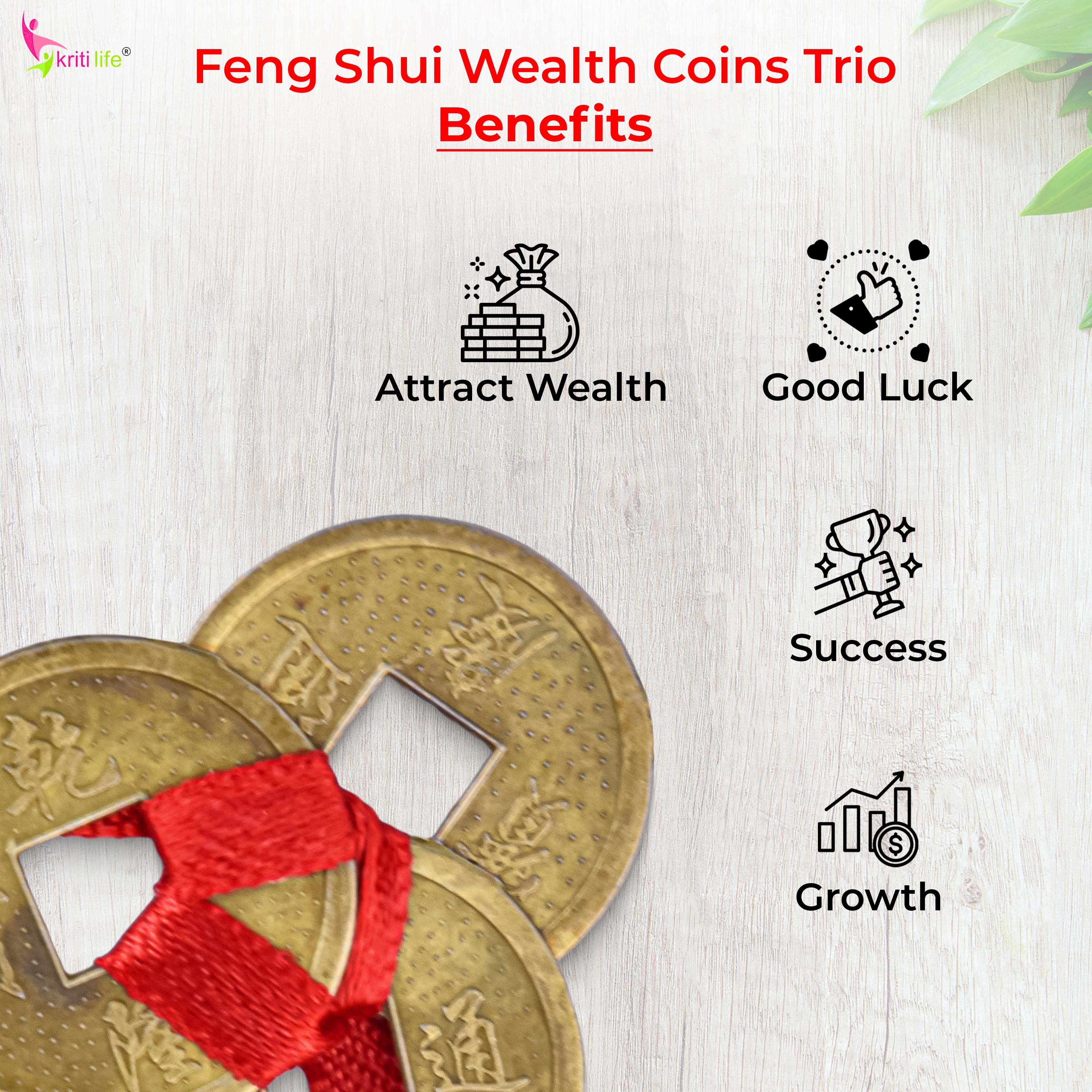 Feng Shui 3 Wealth Coins for Prosperity| Attract Money, Luck & Prosperity | Home, Office, Gift Use