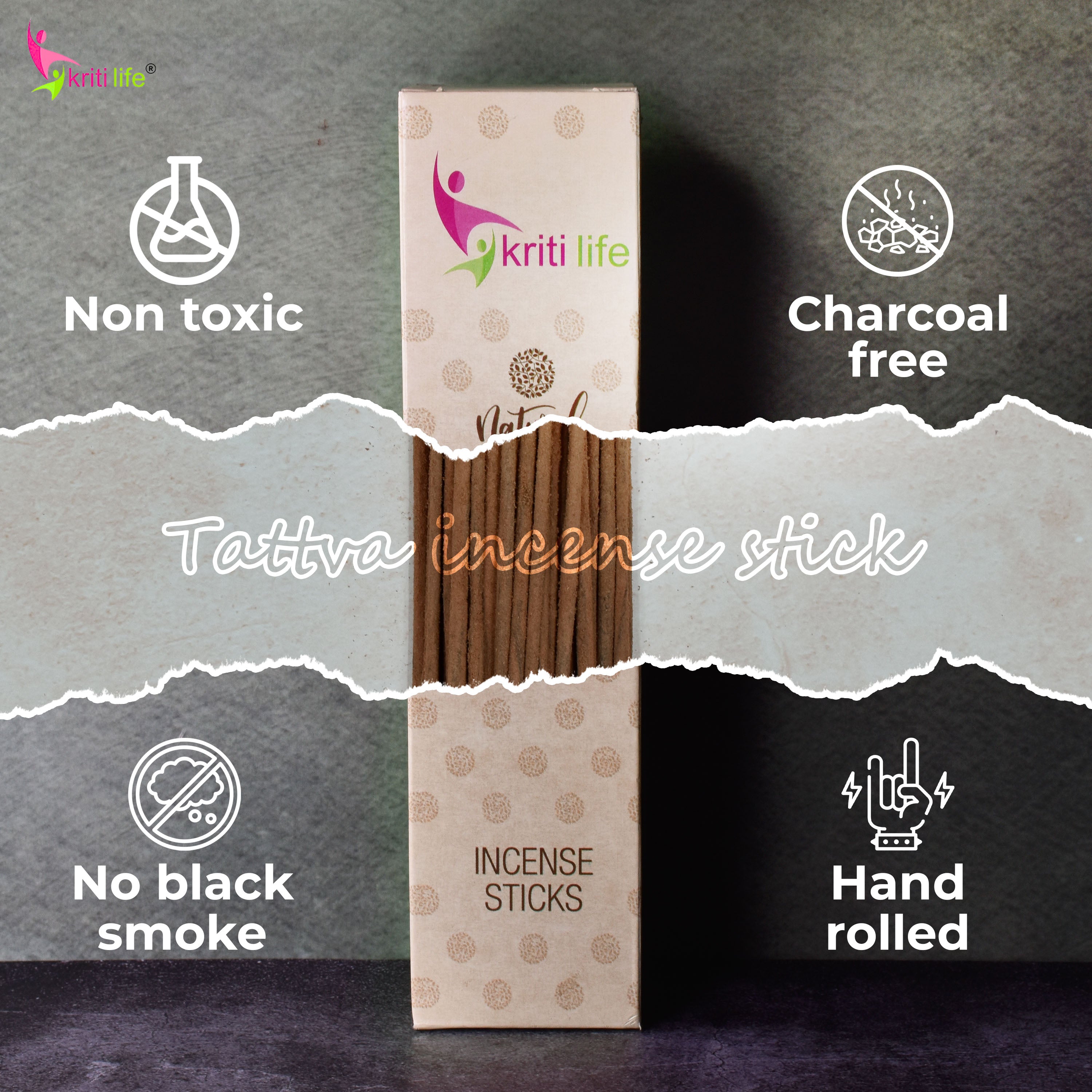 Kriti Life Incense Sticks - Tattva 100 Pcs Perfect for Puja &amp; Relaxation