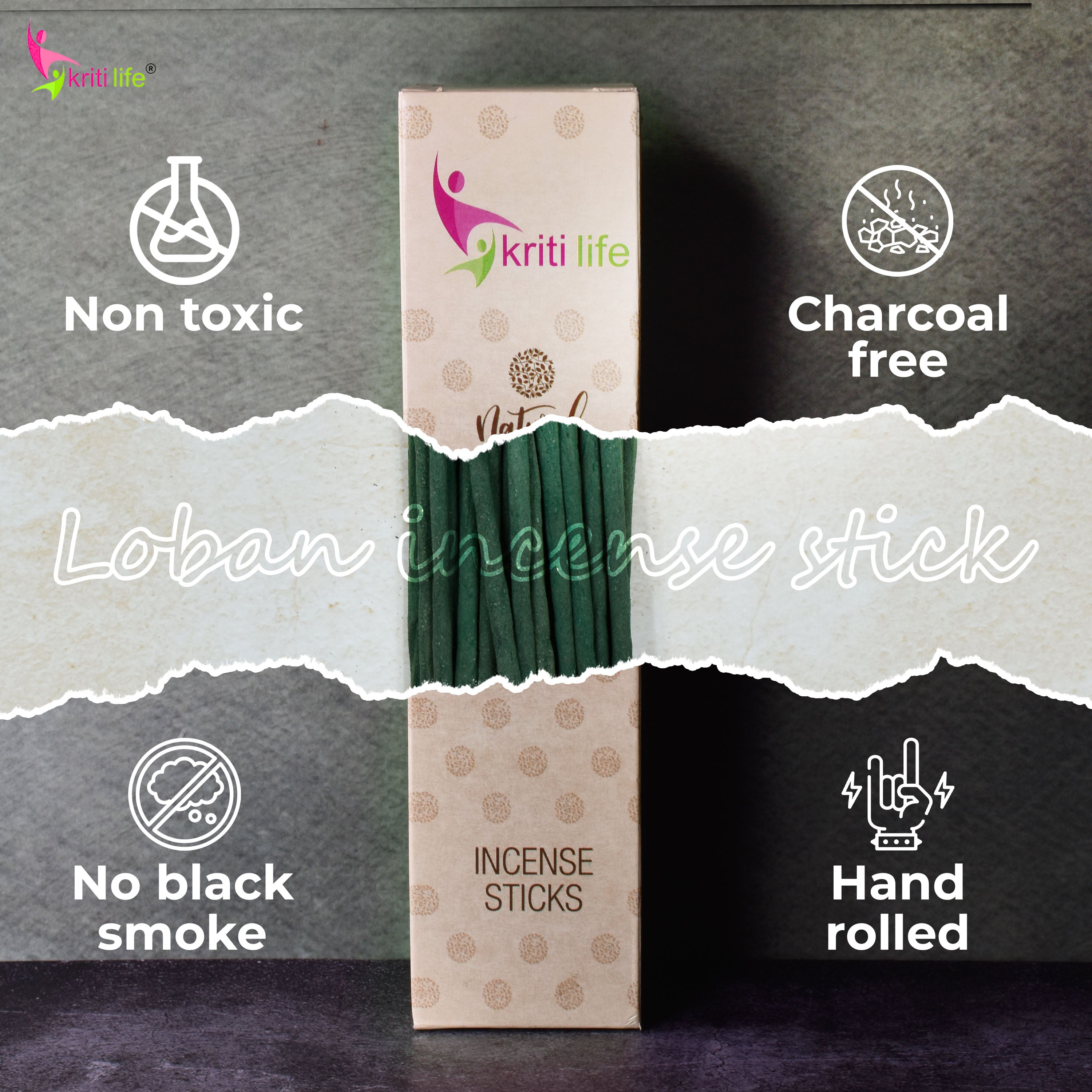 Kriti Life Incense Sticks - Loban 100 Pcs Perfect for Puja &amp; Relaxation