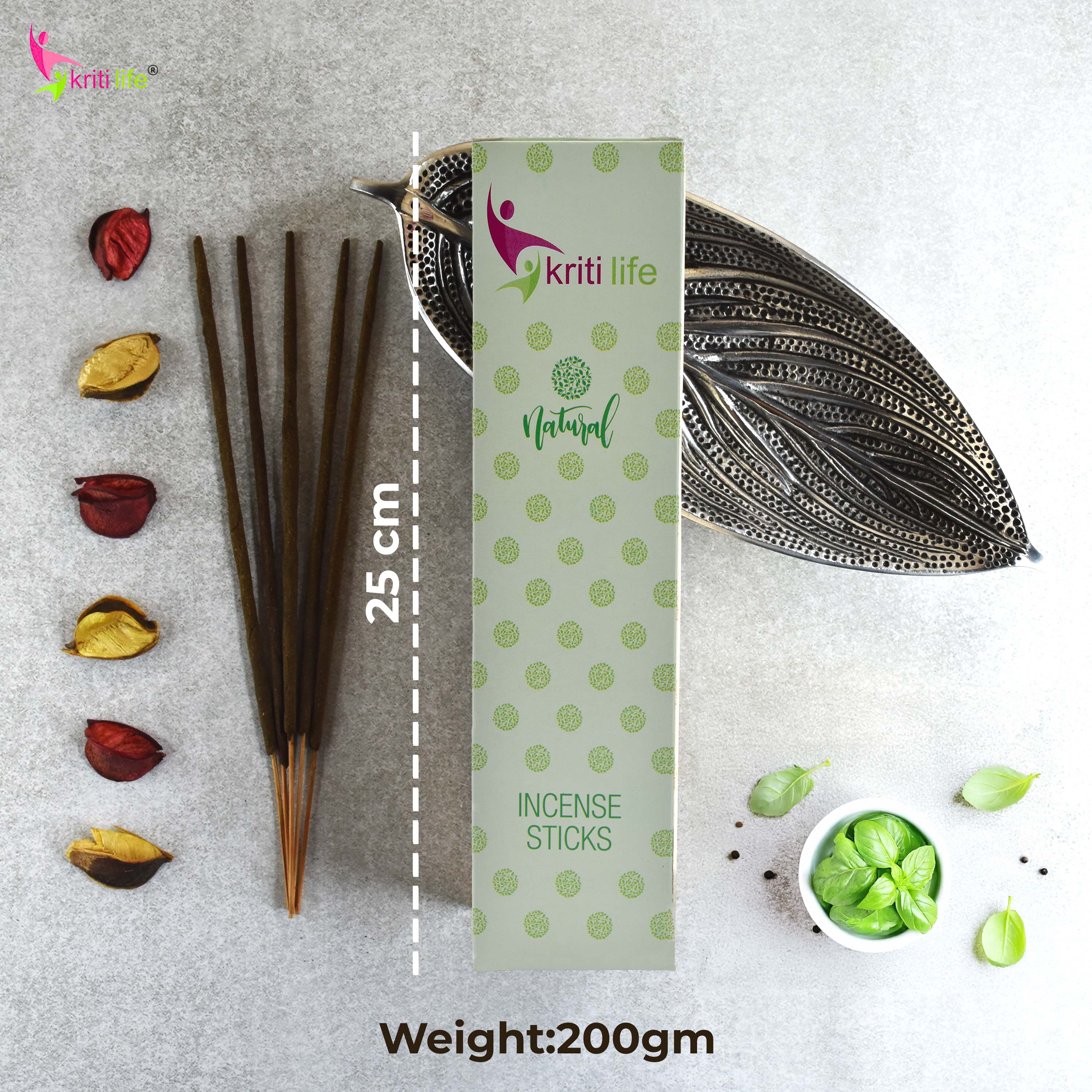 Kriti Life Incense Sticks- Basil 100 Pcs Perfect for Puja &amp; Relaxation