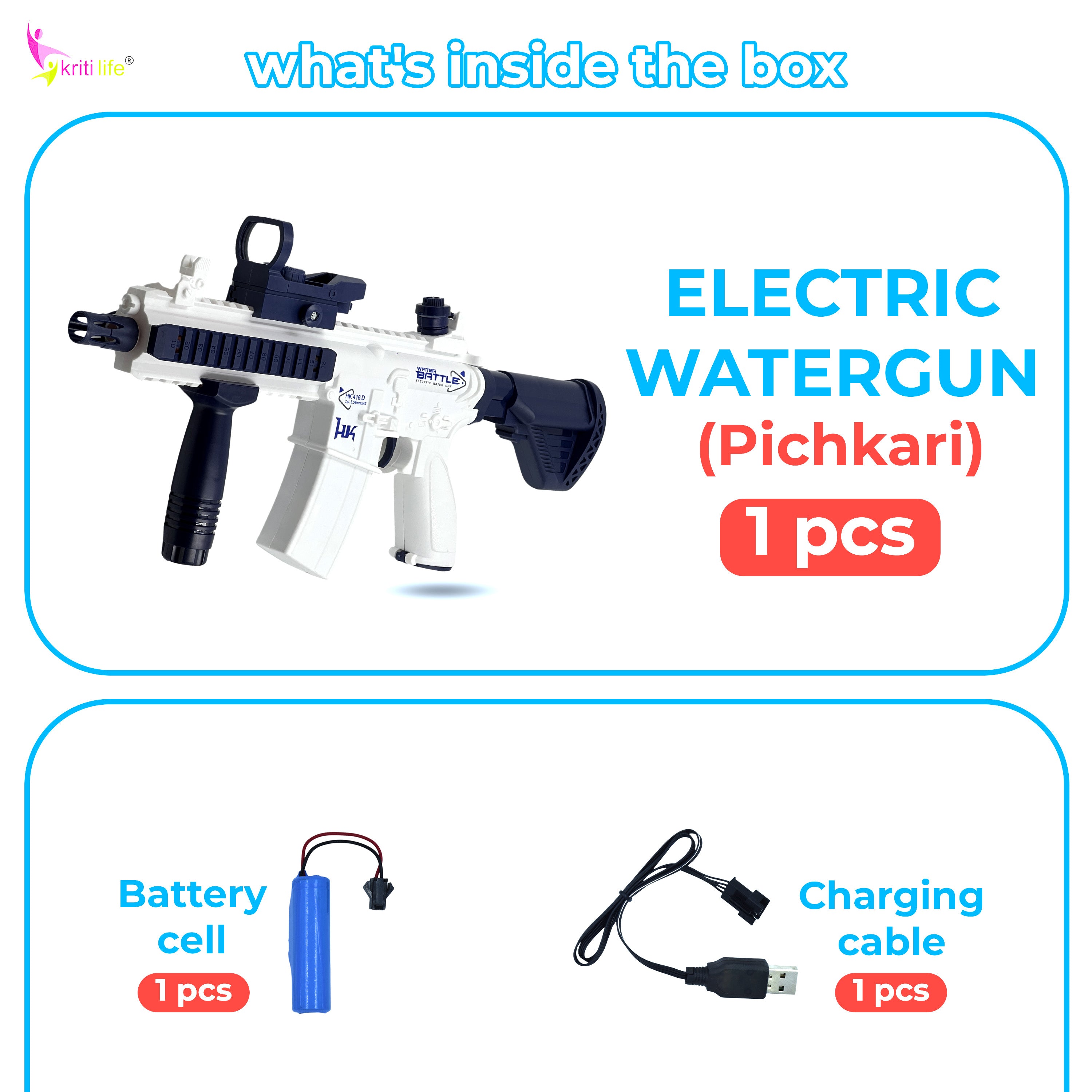 Electric Water Gun 250ML Water Tank and 40FT Range