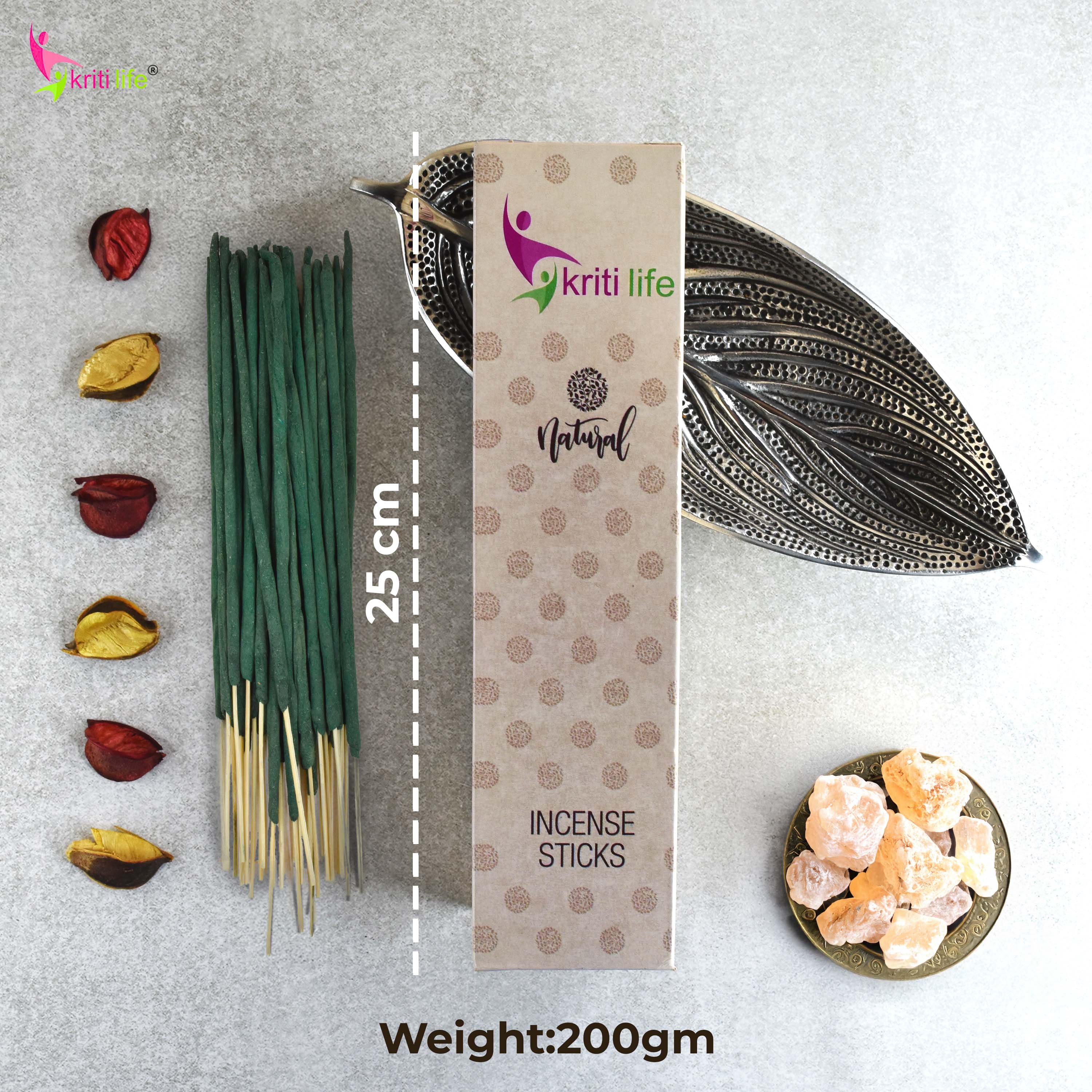 Kriti Life Incense Sticks - Frank Insence 100 Pcs Perfect for Puja &amp; Relaxation
