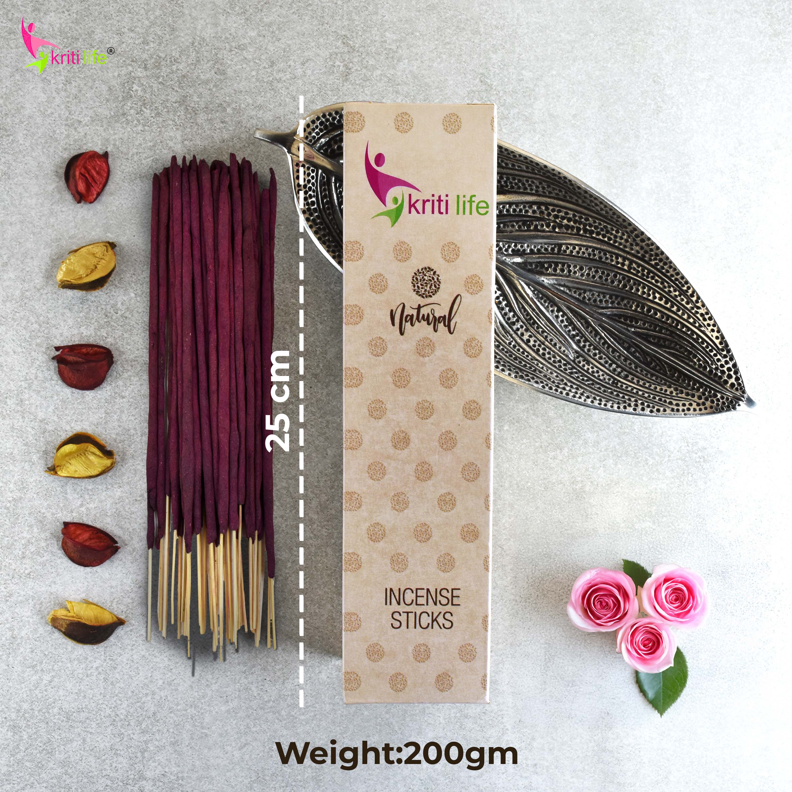 Kriti Life Incense Sticks - Rose 100 Pcs Perfect for Puja &amp; Relaxation