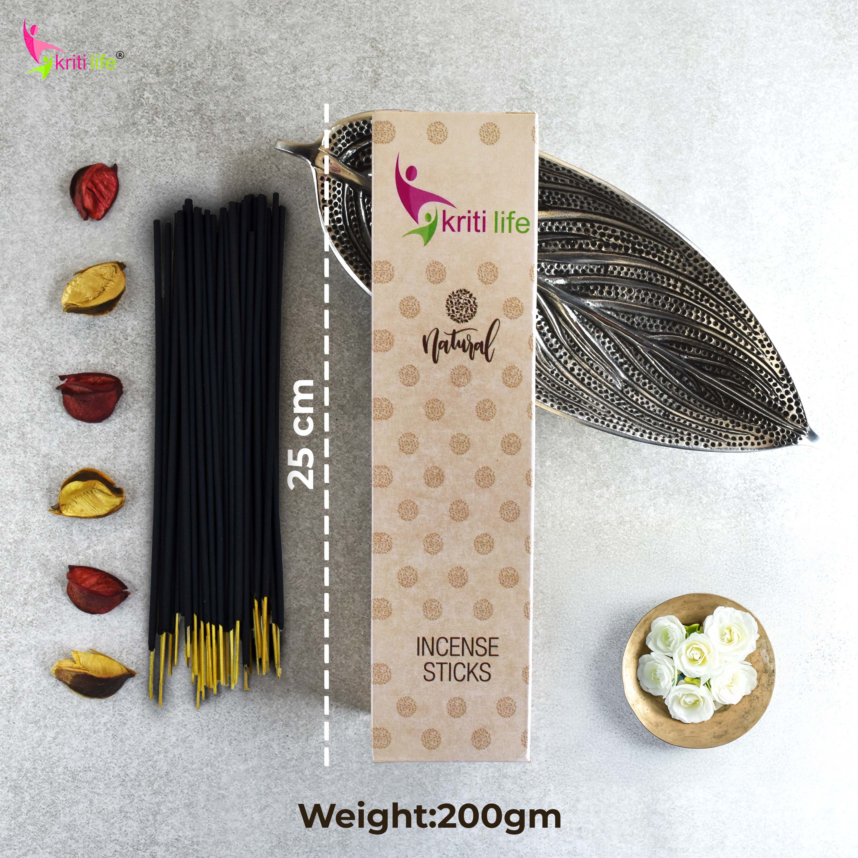 Kriti Life Incense Sticks - Musk Rose 100 Pcs Perfect for Puja &amp; Relaxation