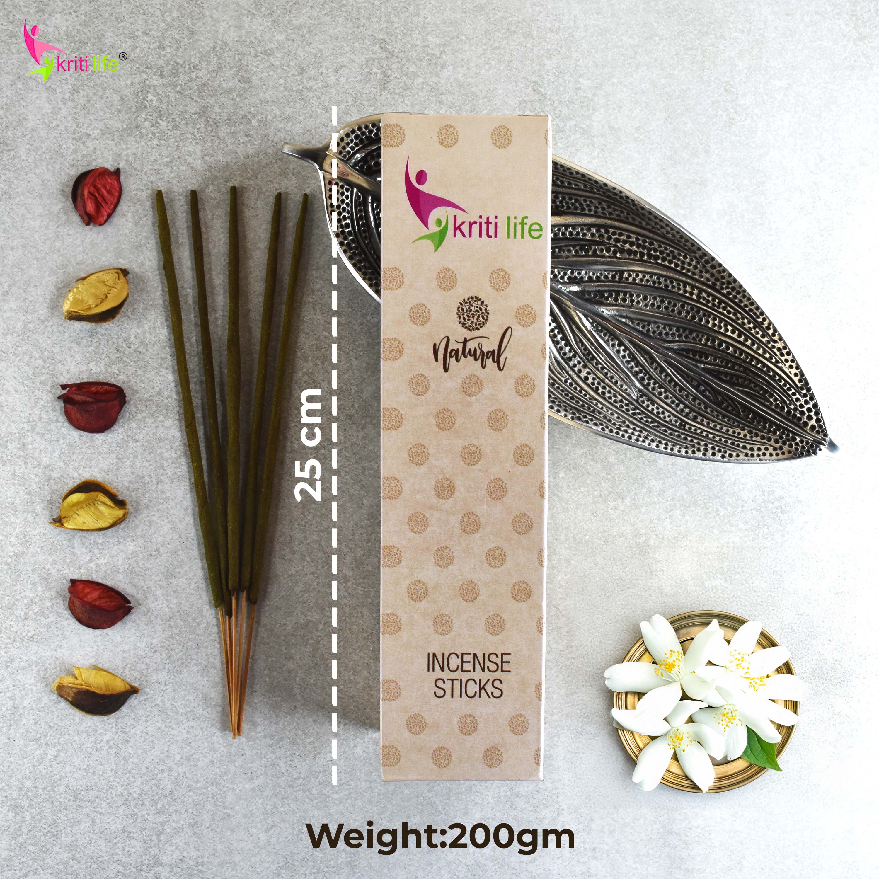 Kriti Life Incense Sticks - Jasmine 100 Pcs Perfect for Puja &amp; Relaxation