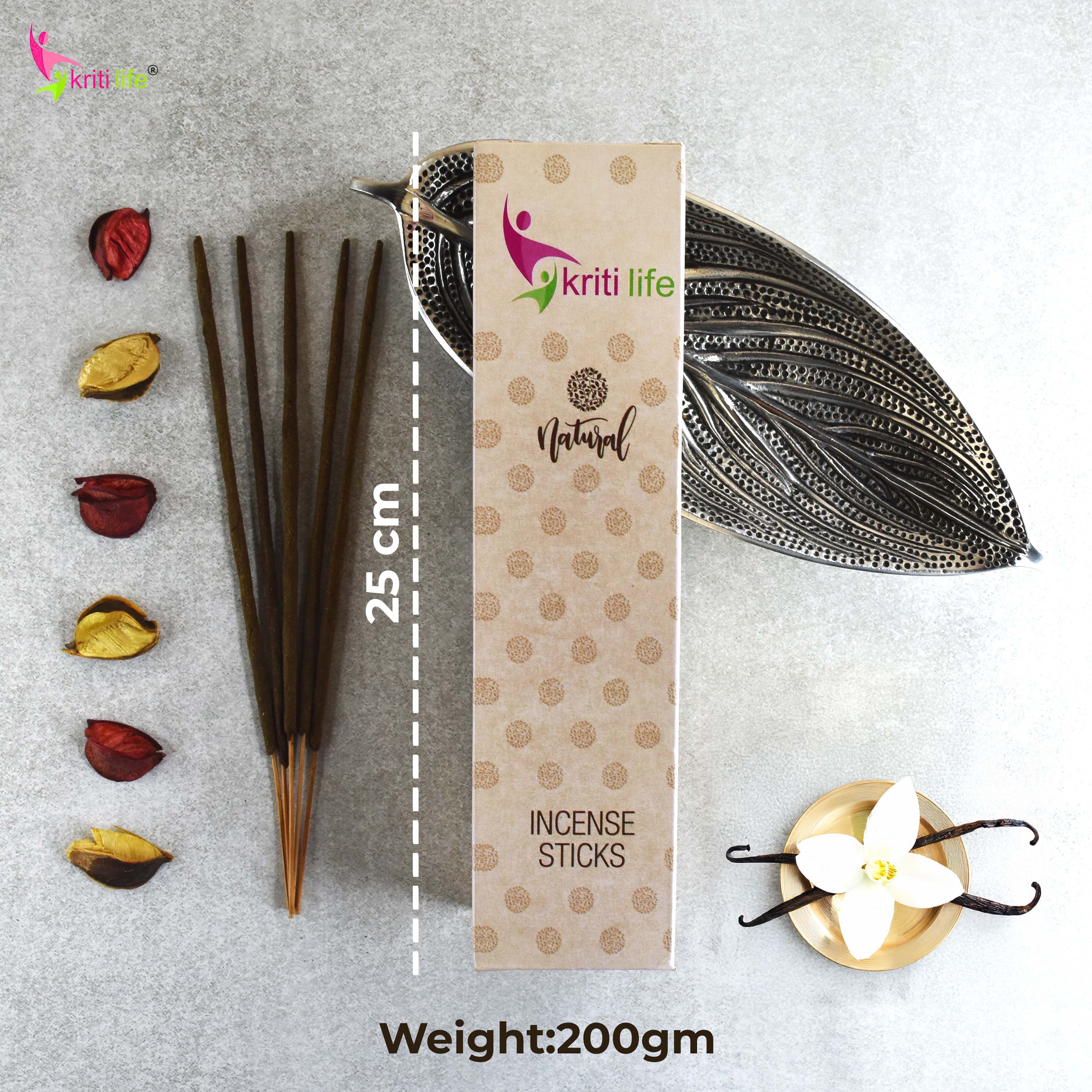 Kriti Life Incense Sticks - Vanilla 100 Pcs Perfect for Puja &amp; Relaxation