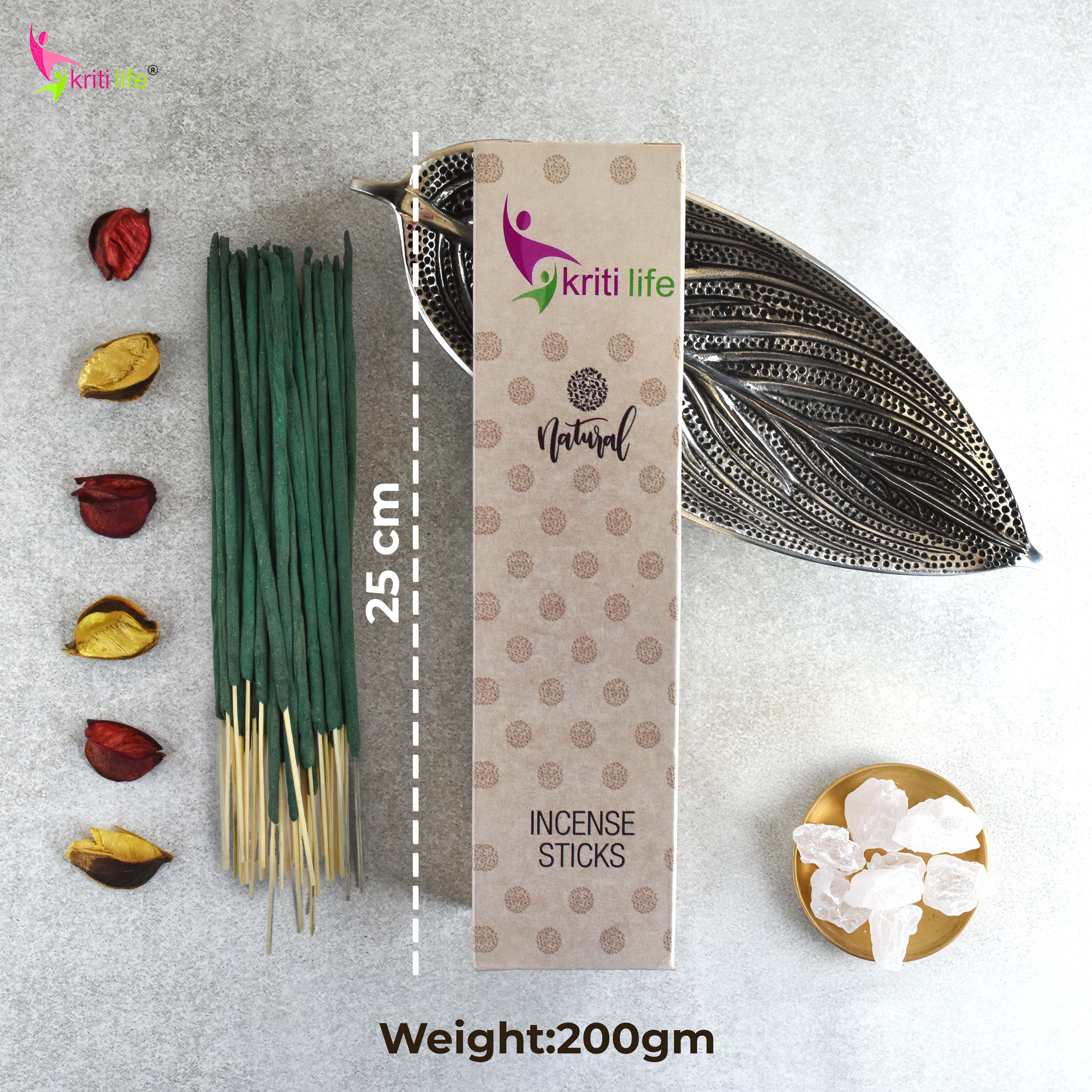 Kriti Life Incense Sticks-  Camphor 100 Pcs Perfect for Puja &amp; Relaxation