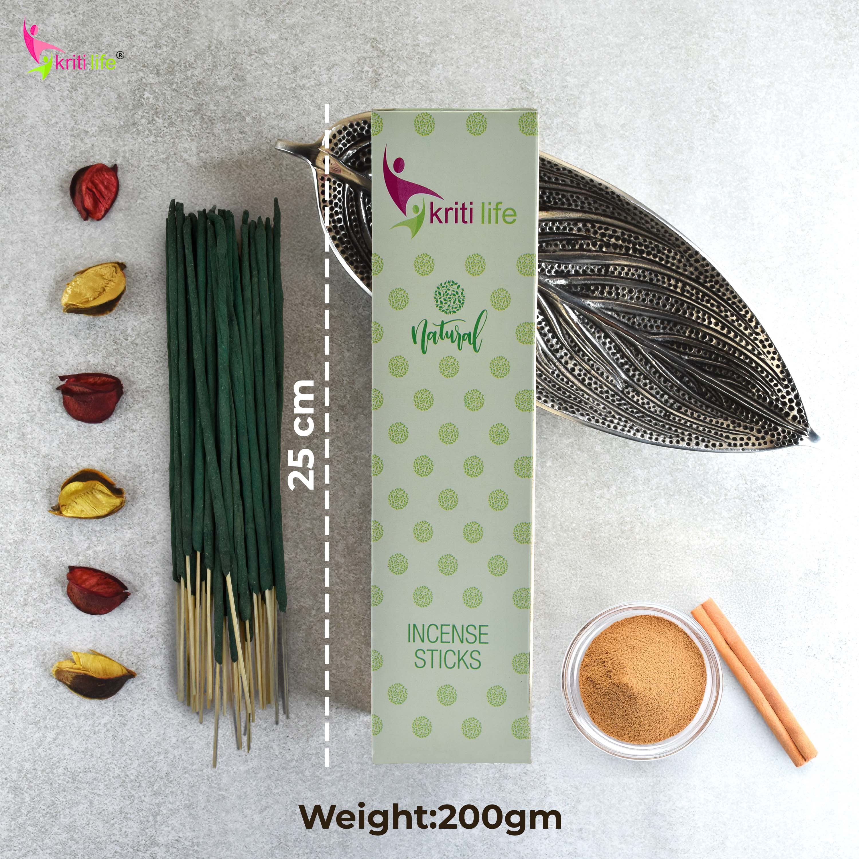Kriti Life Incense Sticks- Cinnamon 100 Pcs Perfect for Puja &amp; Relaxation