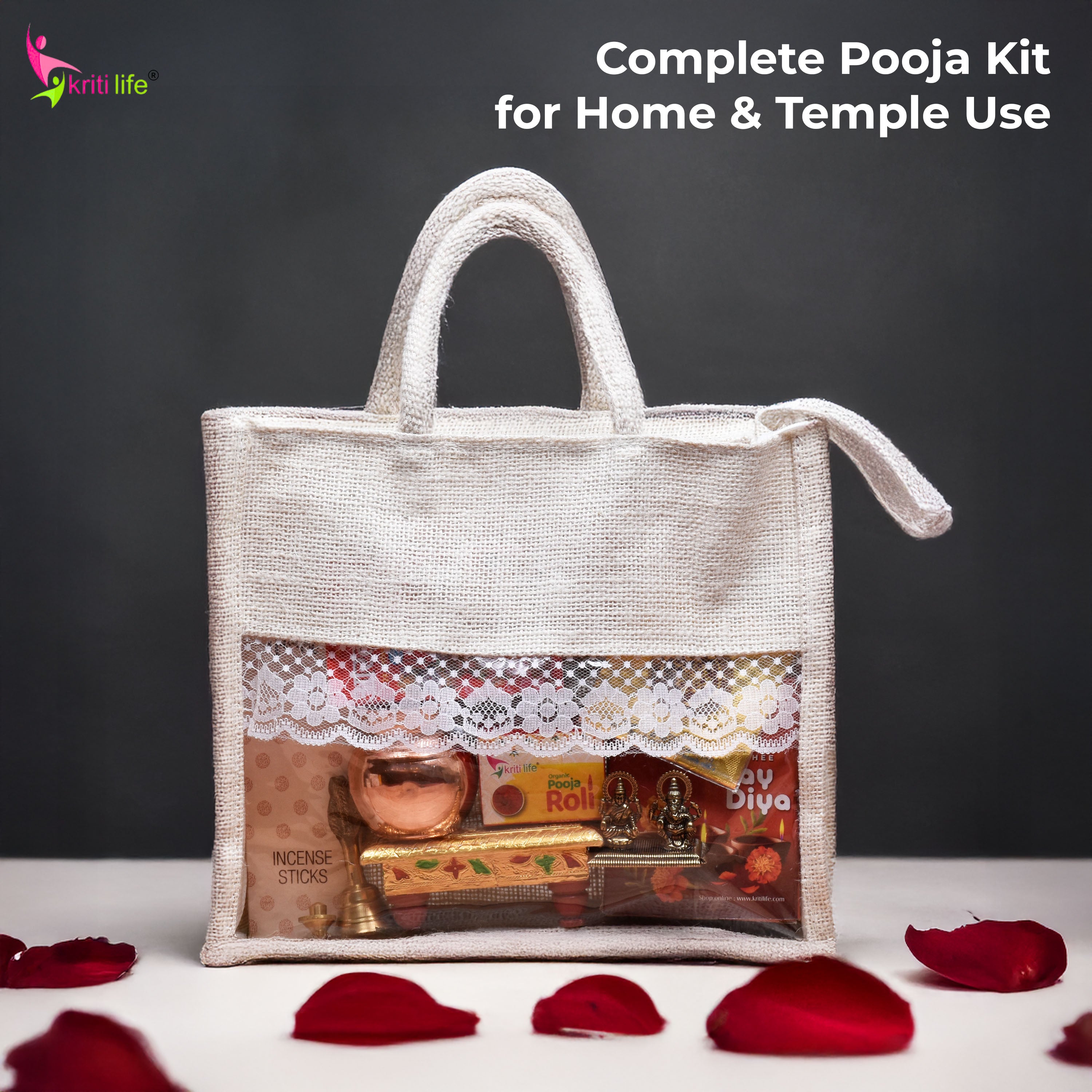Kriti Life Daily Pooja Essential Kit for Home Temple