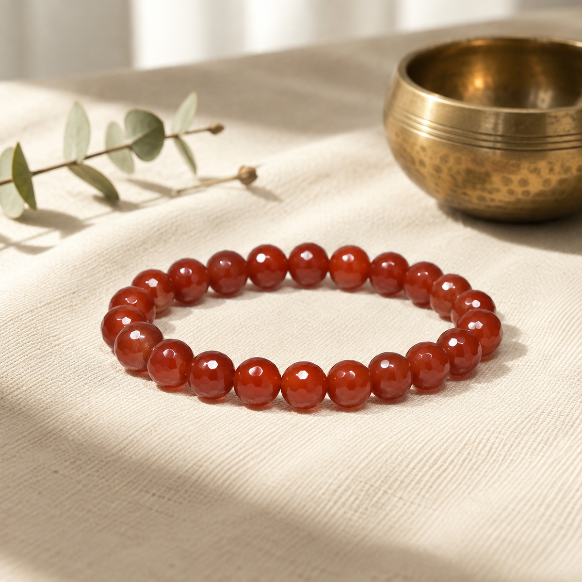 Natural Carnelian Crystal Stone Bracelet for Career Growth & Vitality-8mm